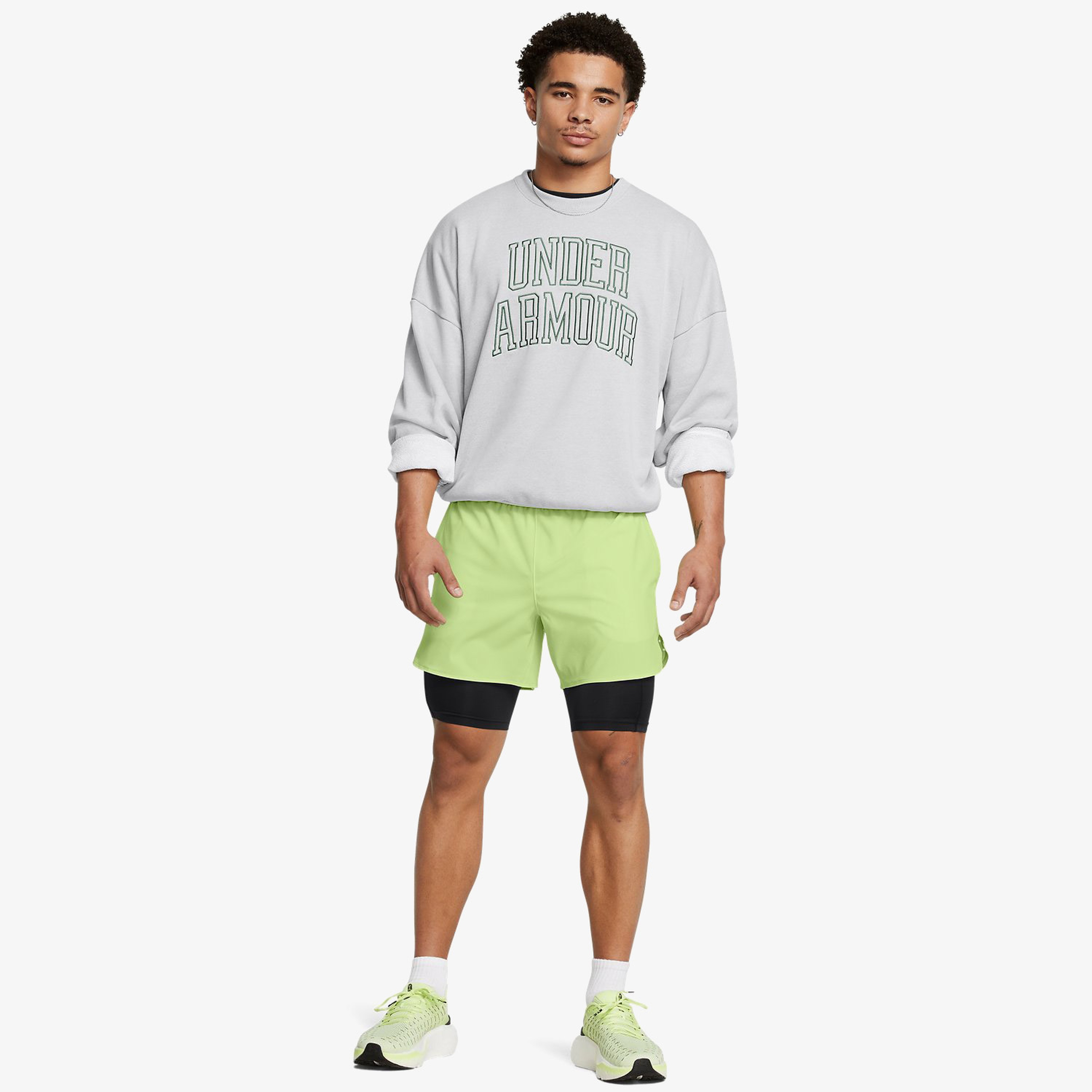Under Armour icon Hwt Terry Os Crew Erkek Gri Sweatshirt