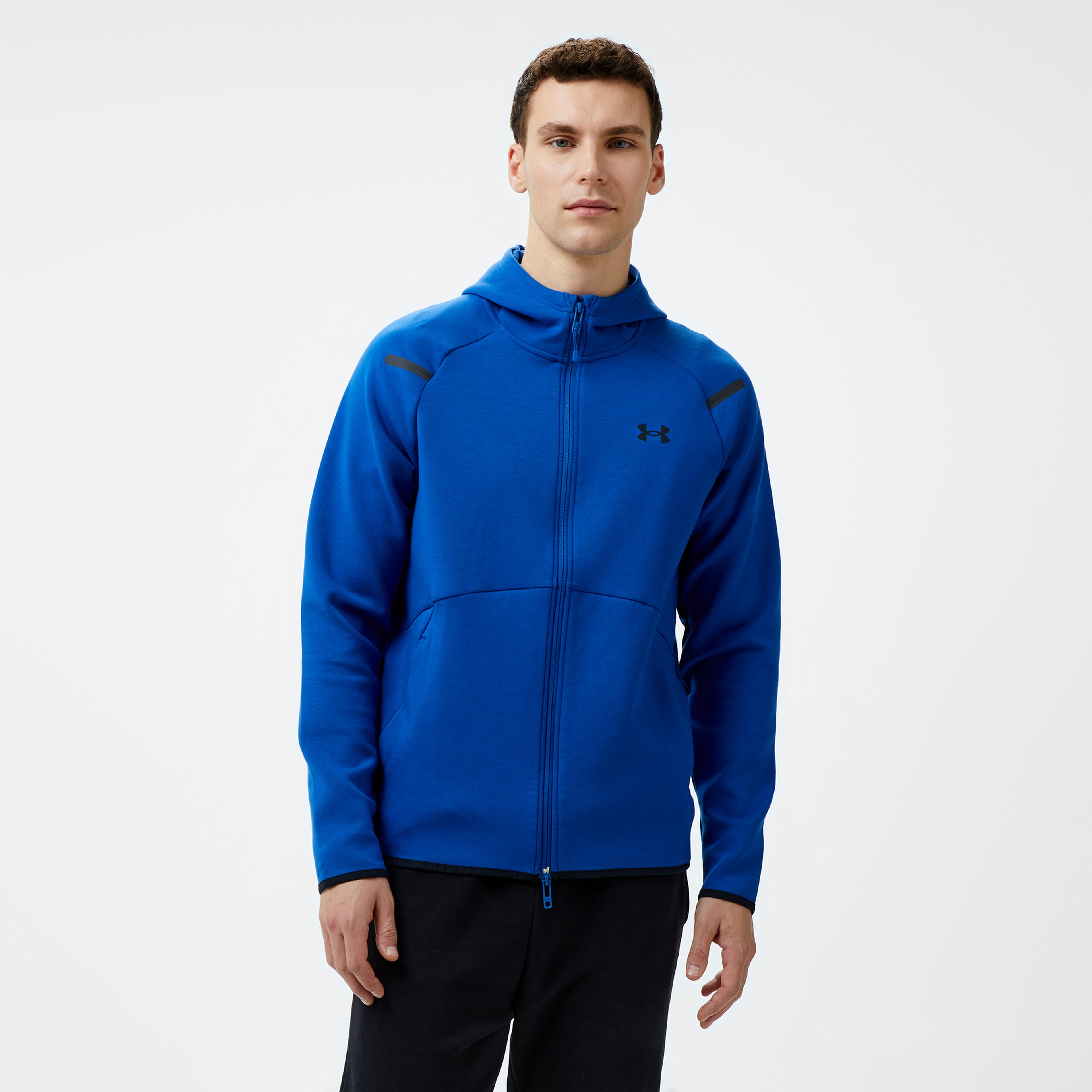 Under Armour Unstoppable Fleece Erkek Tam Fermuarlı Mavi Sweatshirt