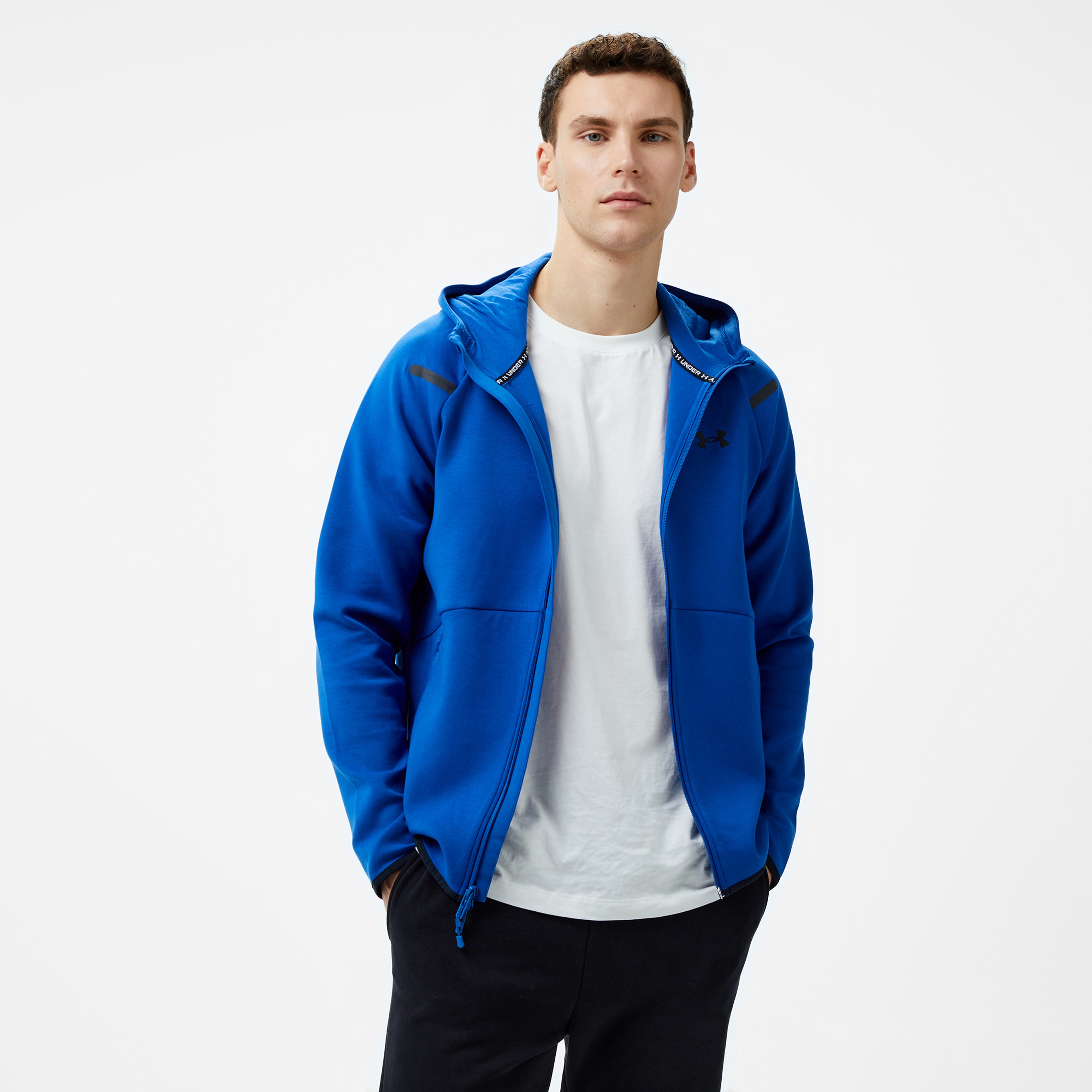 Under Armour Unstoppable Fleece Erkek Tam Fermuarlı Mavi Sweatshirt