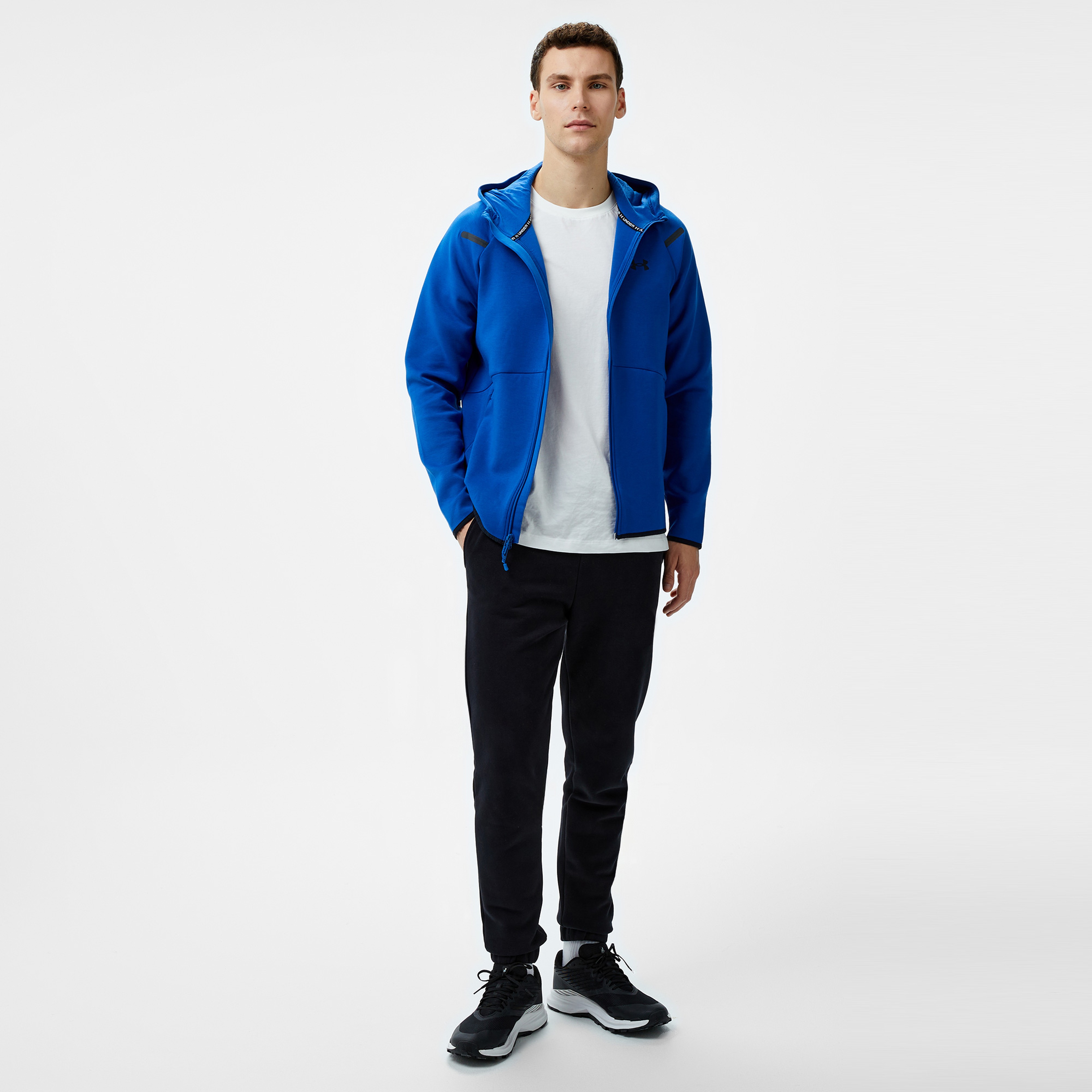 Under Armour Unstoppable Fleece Erkek Tam Fermuarlı Mavi Sweatshirt