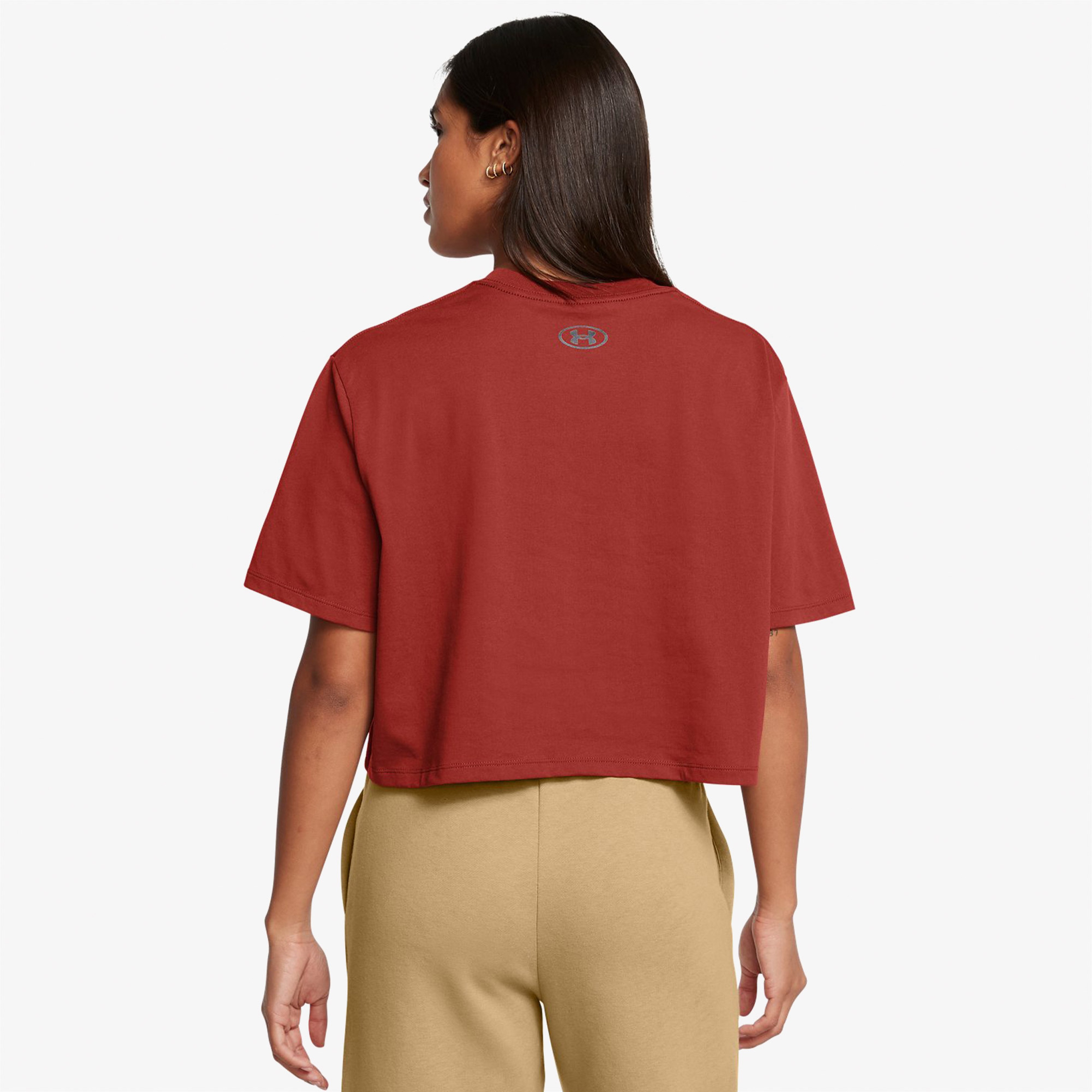Under Armour Boxy Crop Logo Ss Kadın Turuncu T-Shirt
