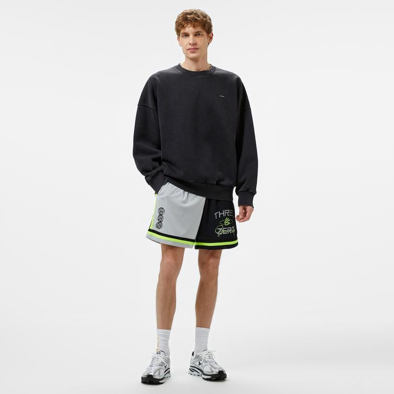 Under Armour icon Hwt Flc Wash Os Crew Erkek Siyah Sweatshirt