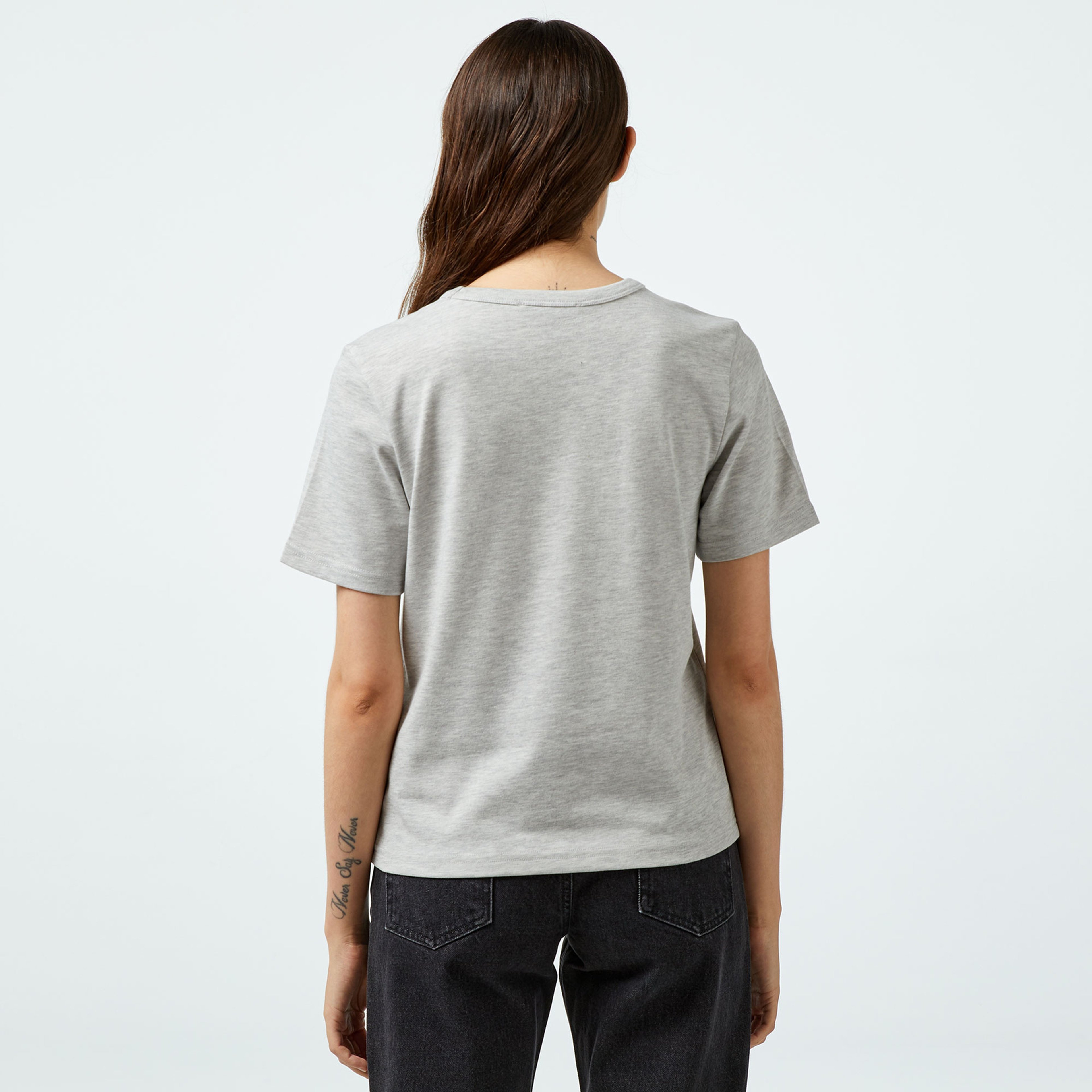 Les Benjamins Regular 403 Kadın Gri T-Shirt