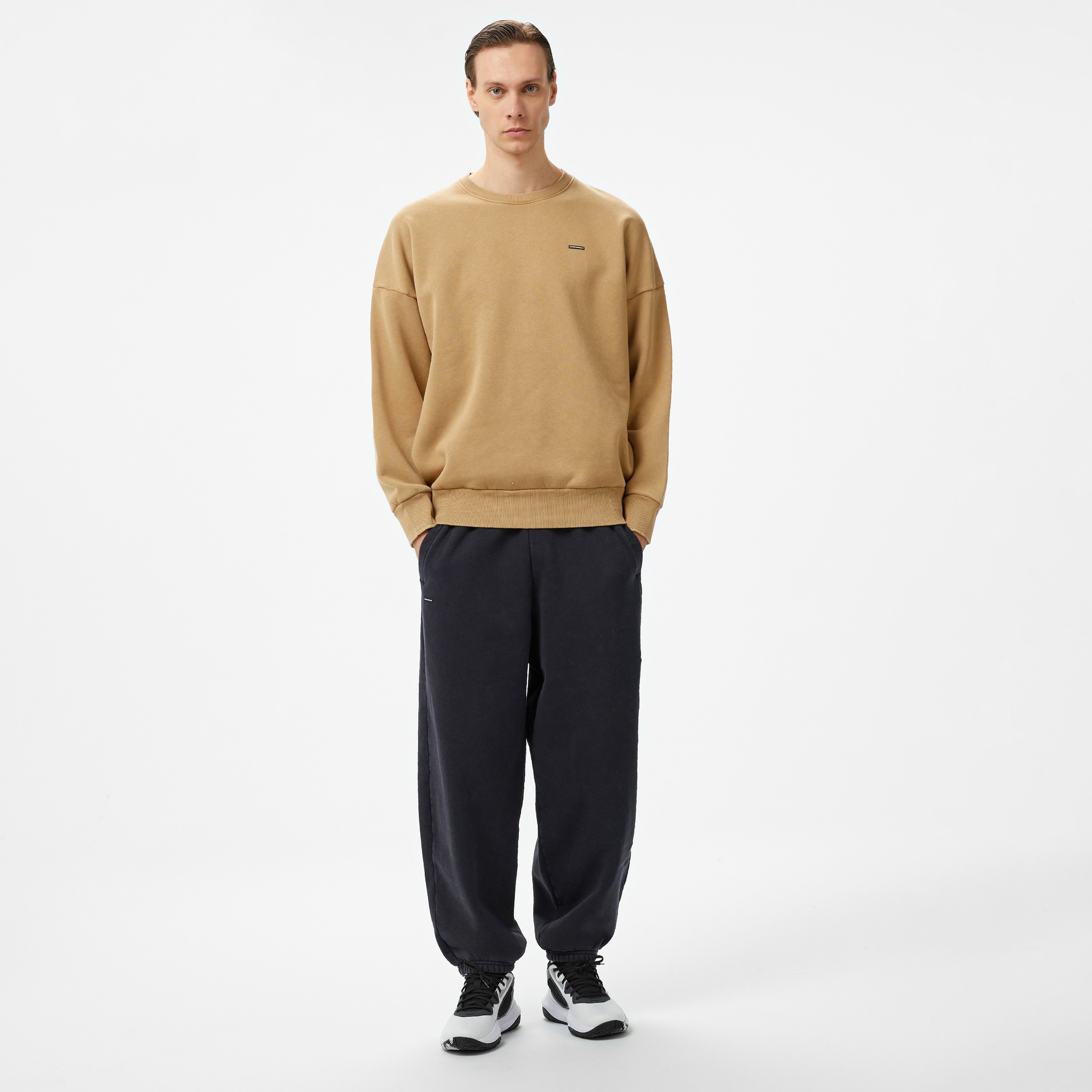 Under Armour icon Hwt Flc Wash Os Crew Erkek Kahverengi Sweatshirt