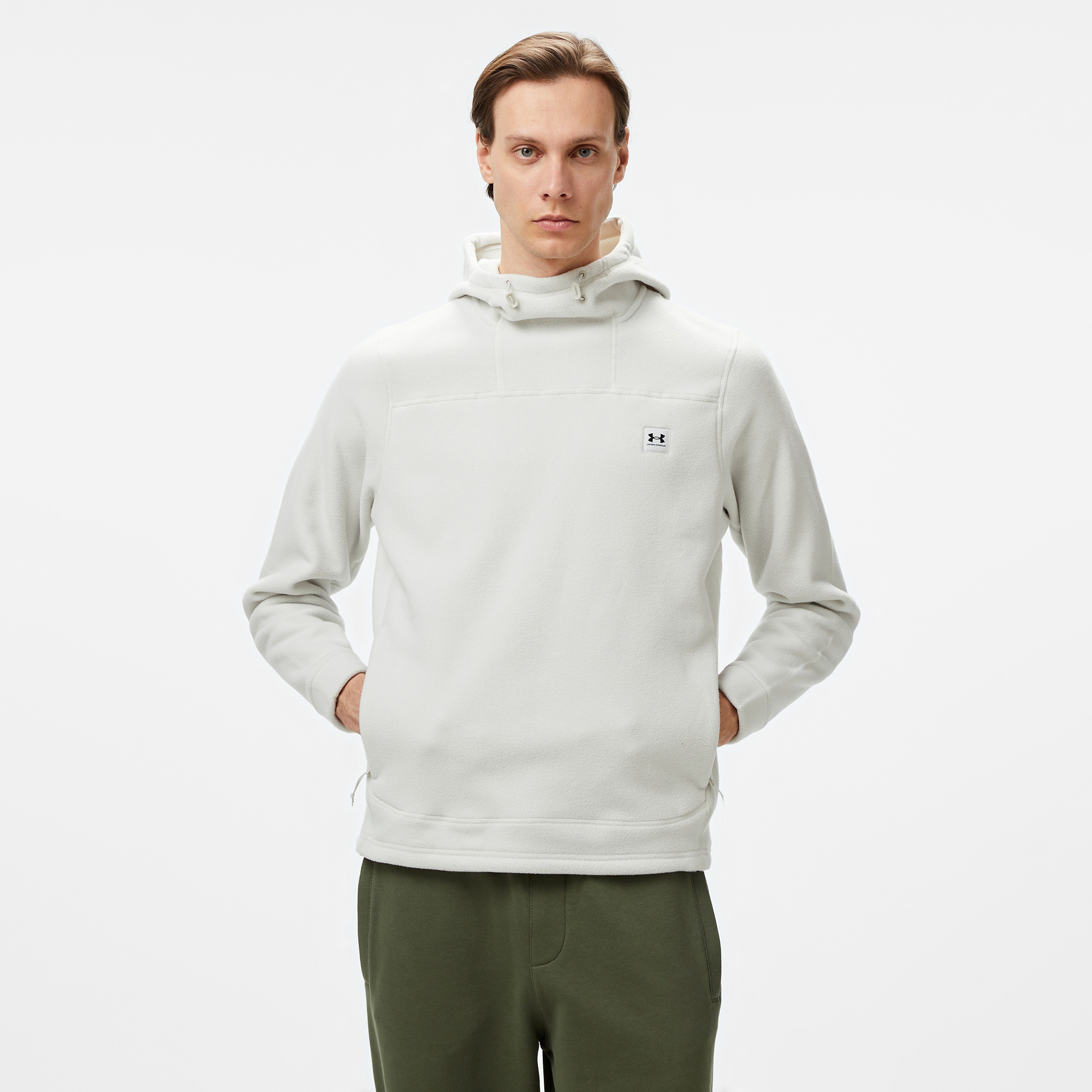 Under Armour Expanse Fleece  Erkek Beyaz Hoodie