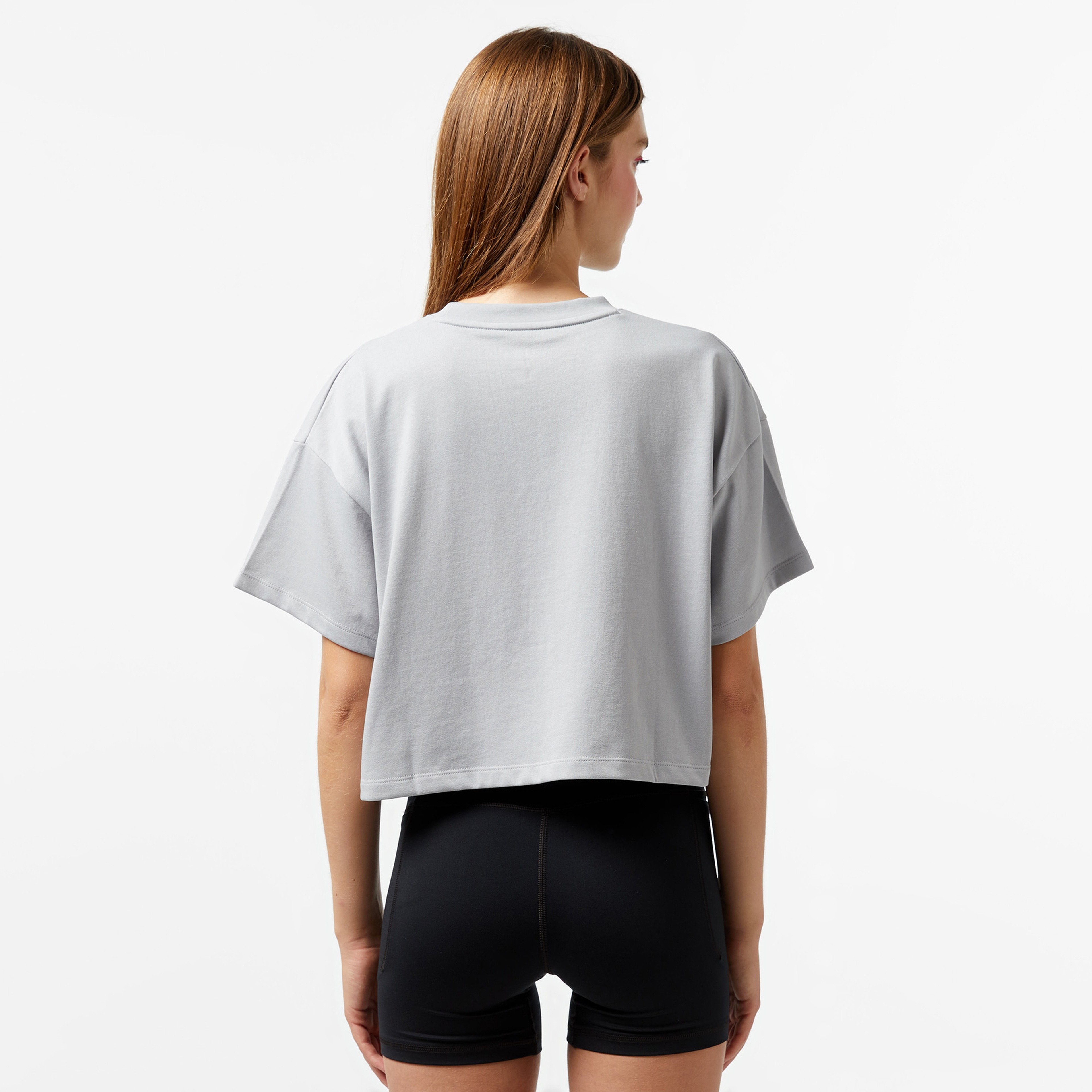Under Armour Varsity Mix Hw Ss Crop Kadın Gri T-Shirt