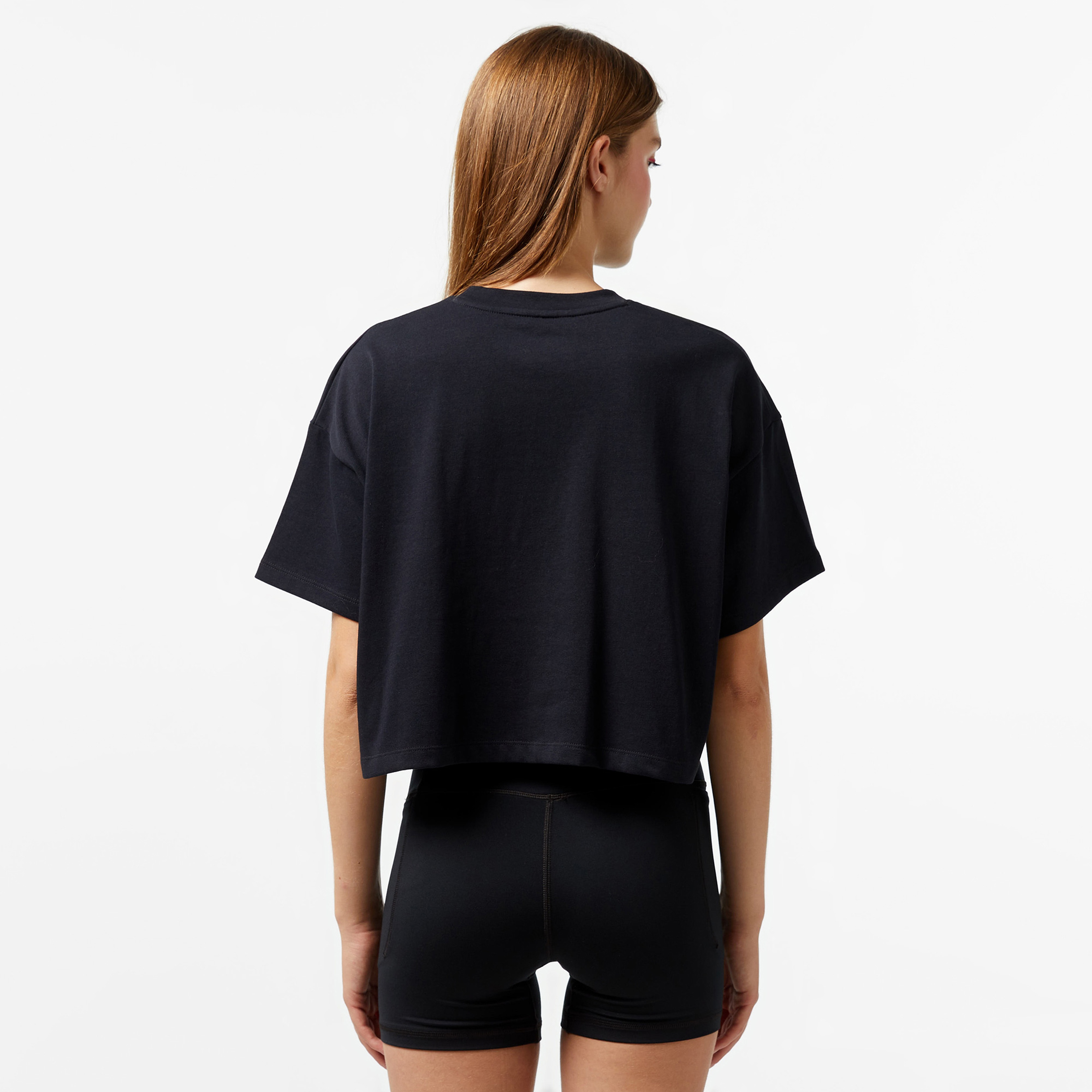 Under Armour Varsity Mix Hw Ss Crop Kadın Siyah T-Shirt