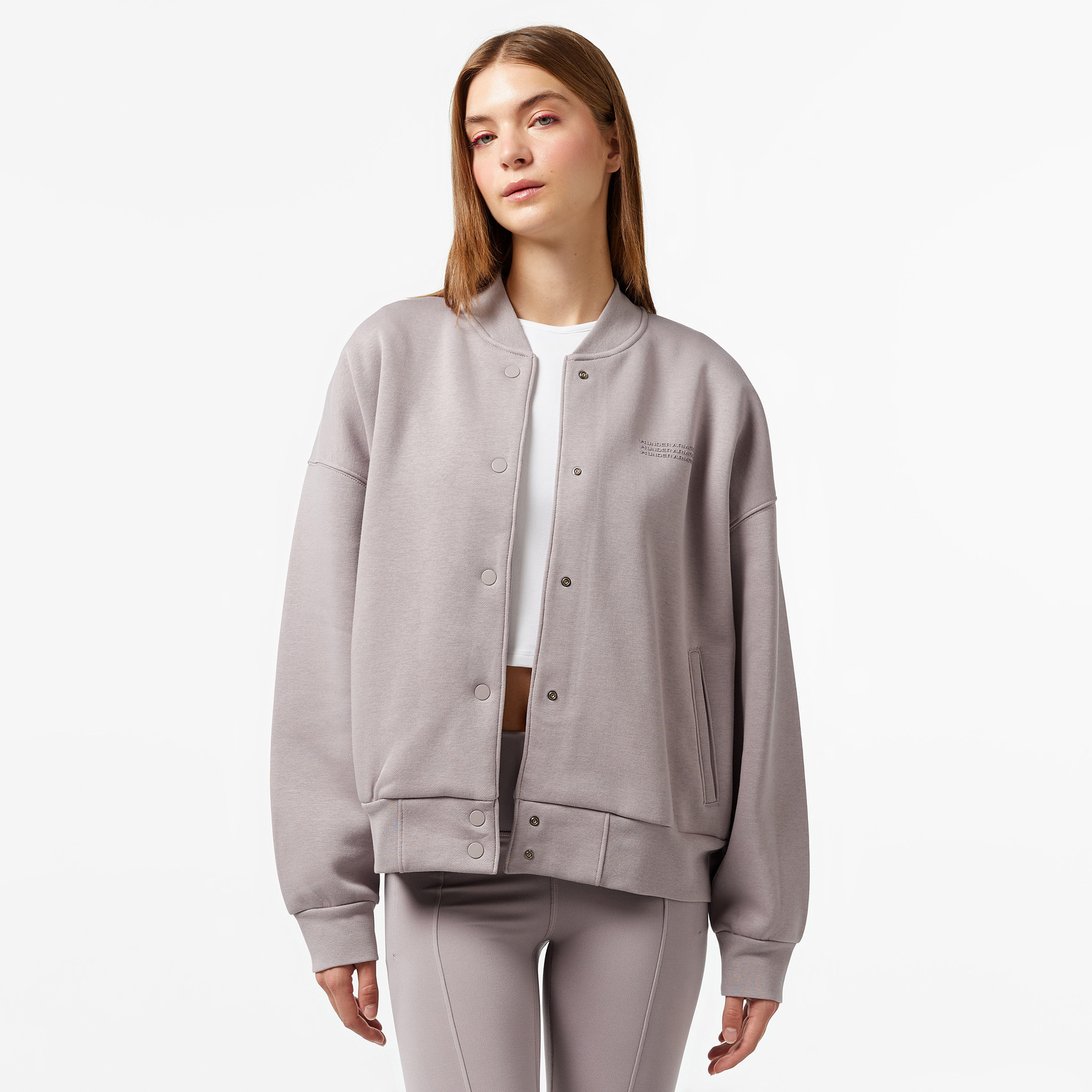 Under Armour icon Flc Varsity  Kadın Gri Ceket