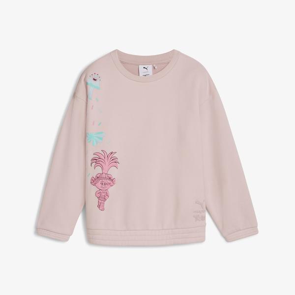 Puma X Trolls Graphic Crew Çocuk Pembe Sweatshirt