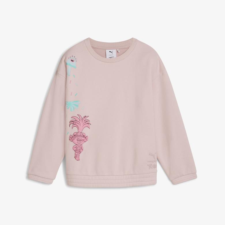 Puma X Trolls Graphic Crew Çocuk Pembe Sweatshirt