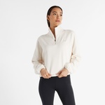 New Balance Polar Fleece Half Zip Kadın Bej Sweatshirt