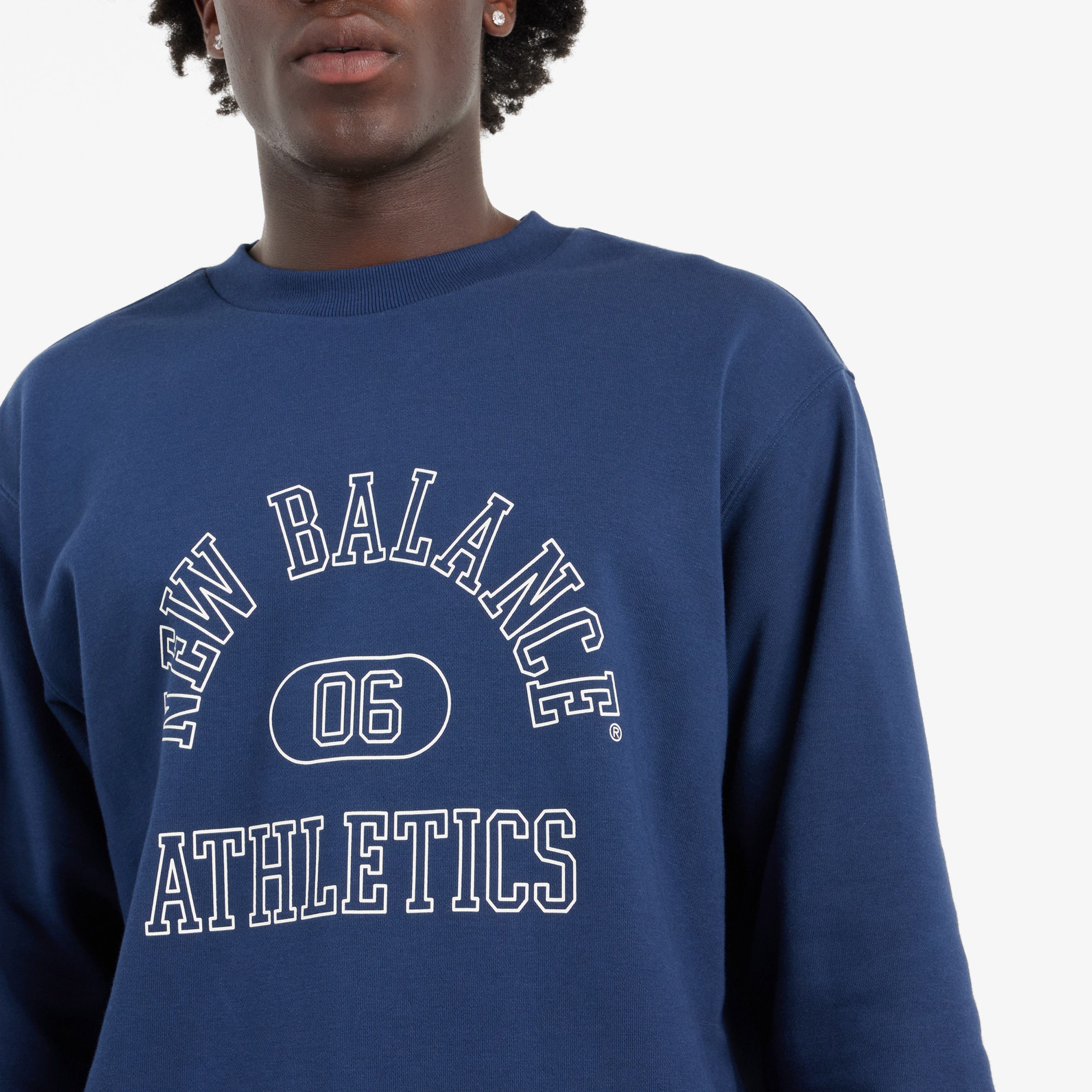 New Balance Graphic Crew 1 Erkek Lacivert Sweatshirt