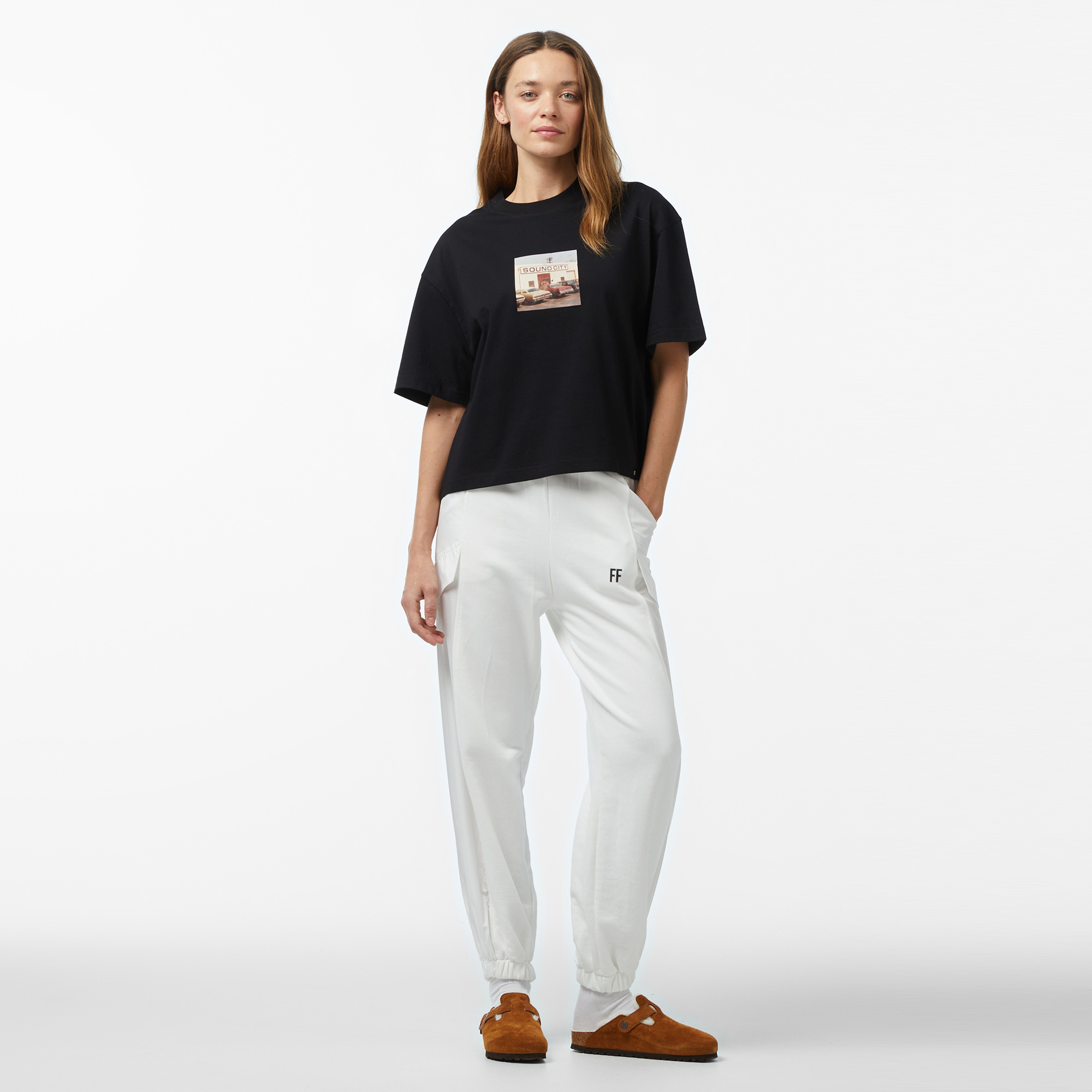 Forfun Sound City - Oversize Kadın Siyah T-Shirt