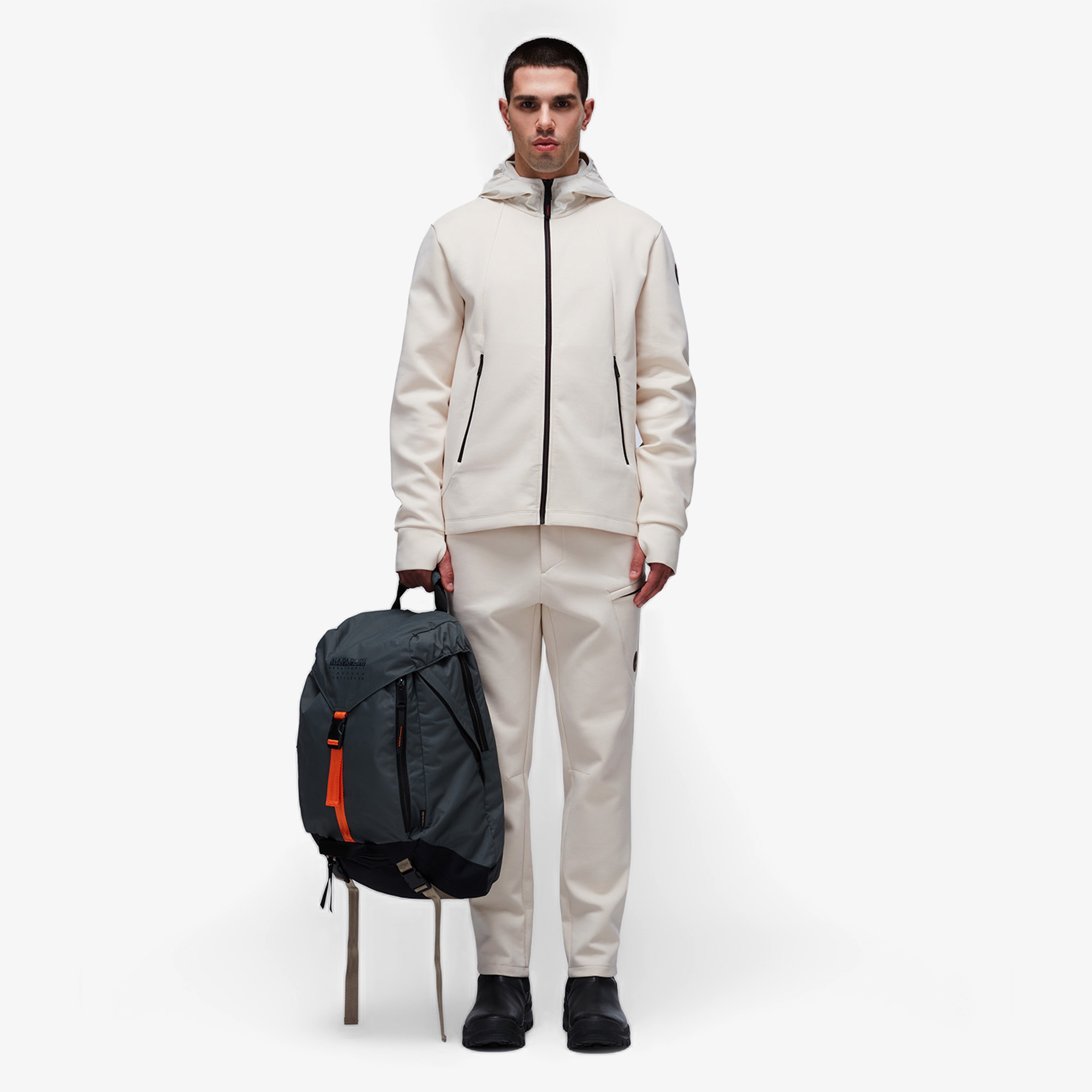 Napapijri Lys Full-Zip Erkek Beyaz Sweatshirt