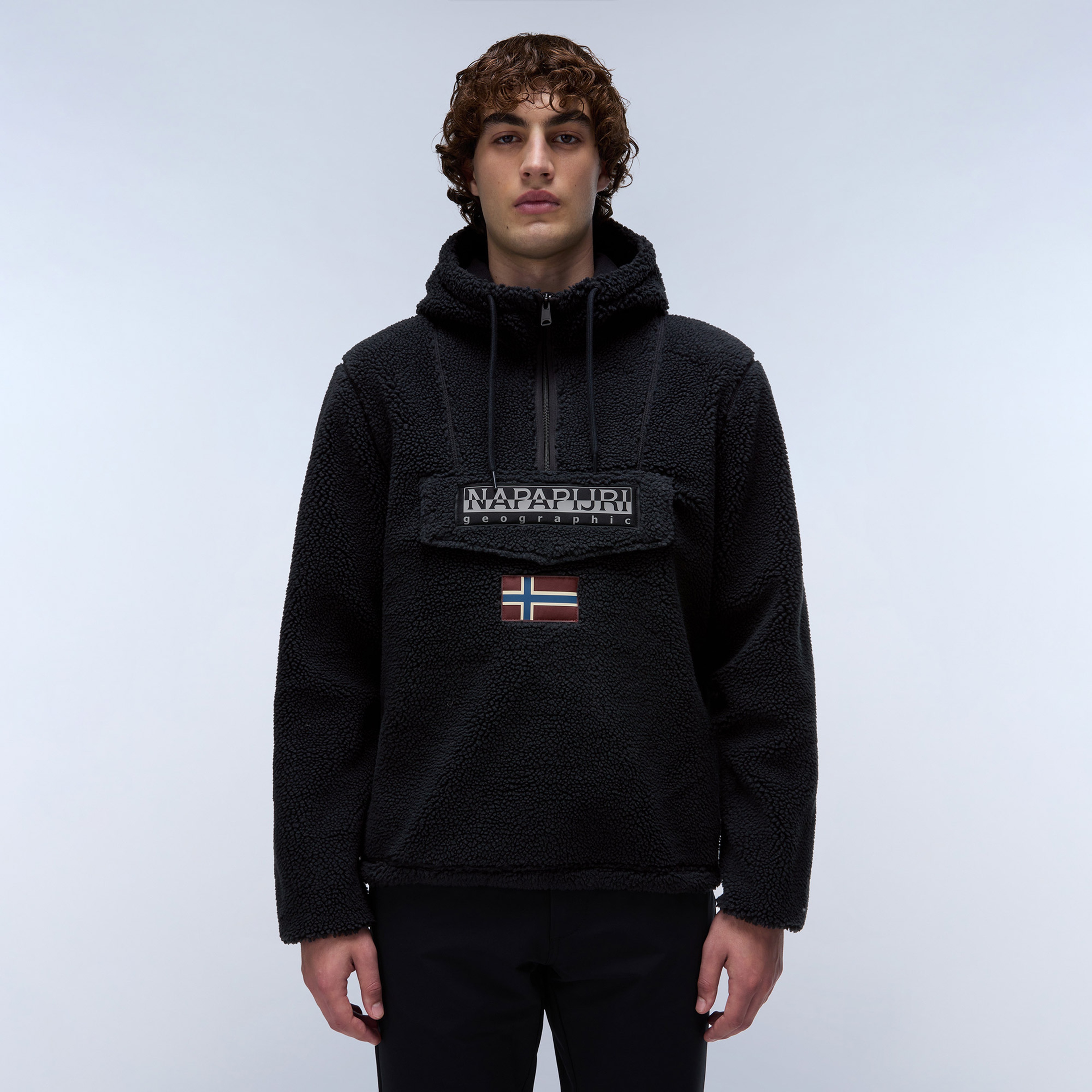 Napapijri T-Burgee Curly Erkek Siyah Polar Ceket