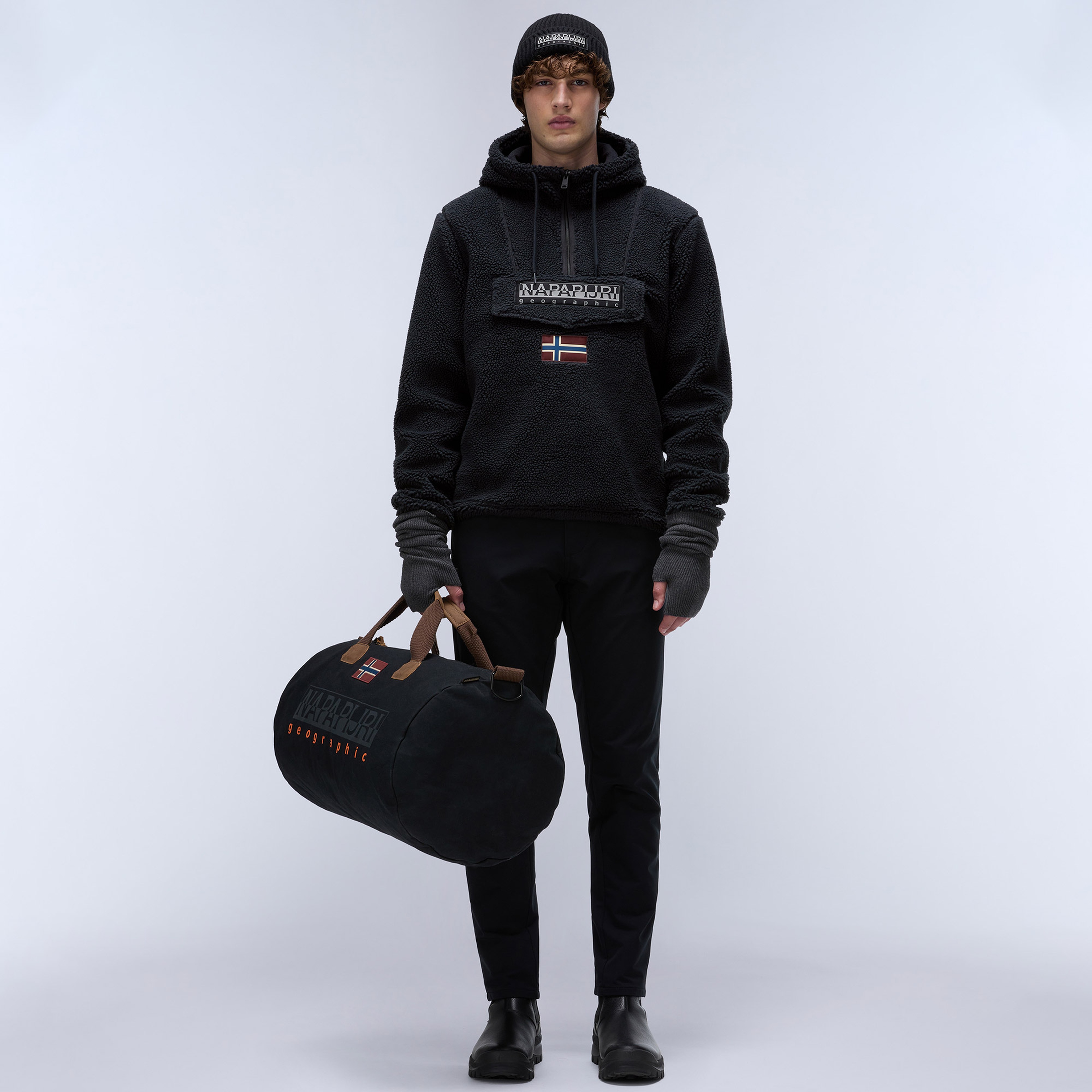 Napapijri T-Burgee Curly Erkek Siyah Polar Ceket