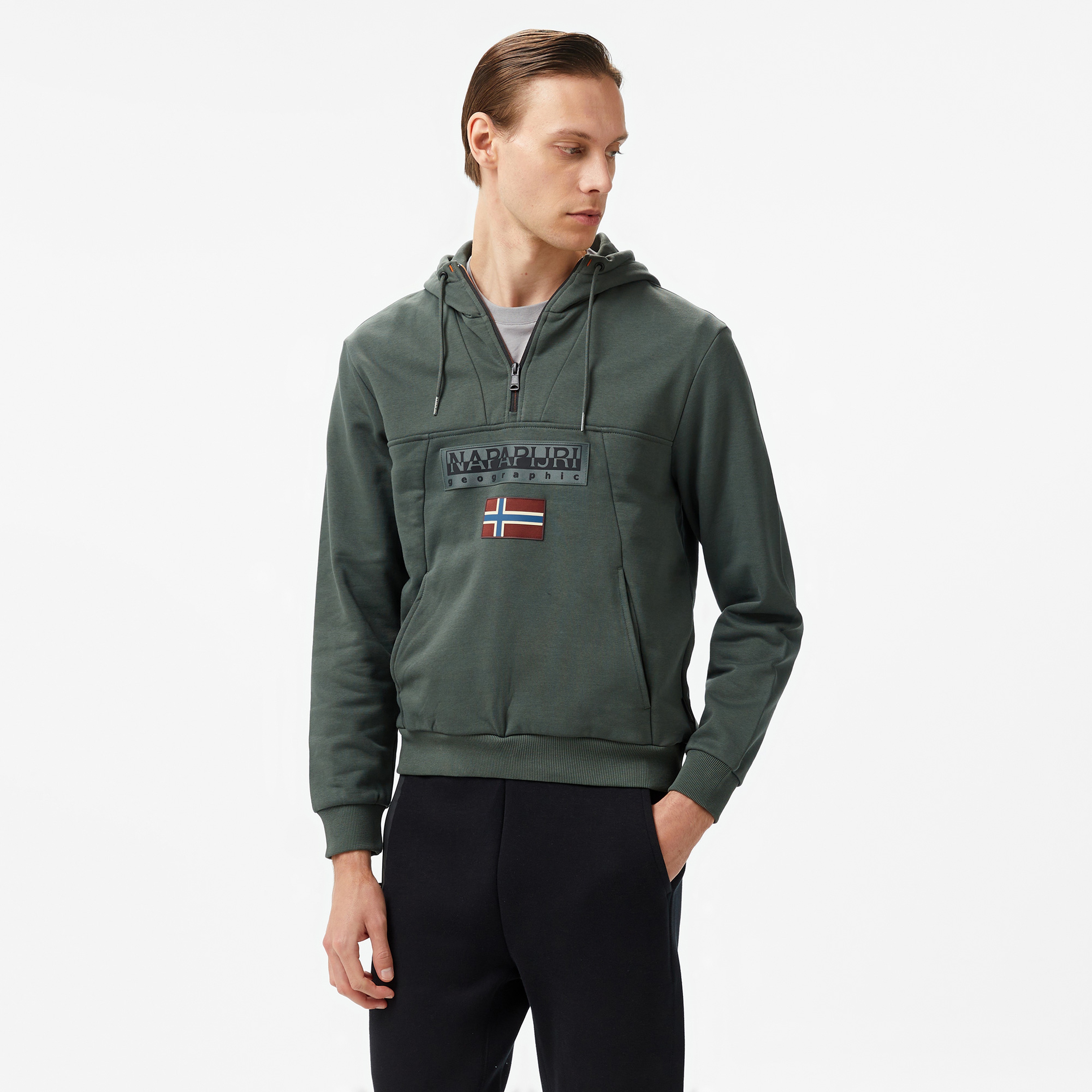 Napapijri Burgee Hzh 2.0 Erkek Yeşil Sweat-Shirt