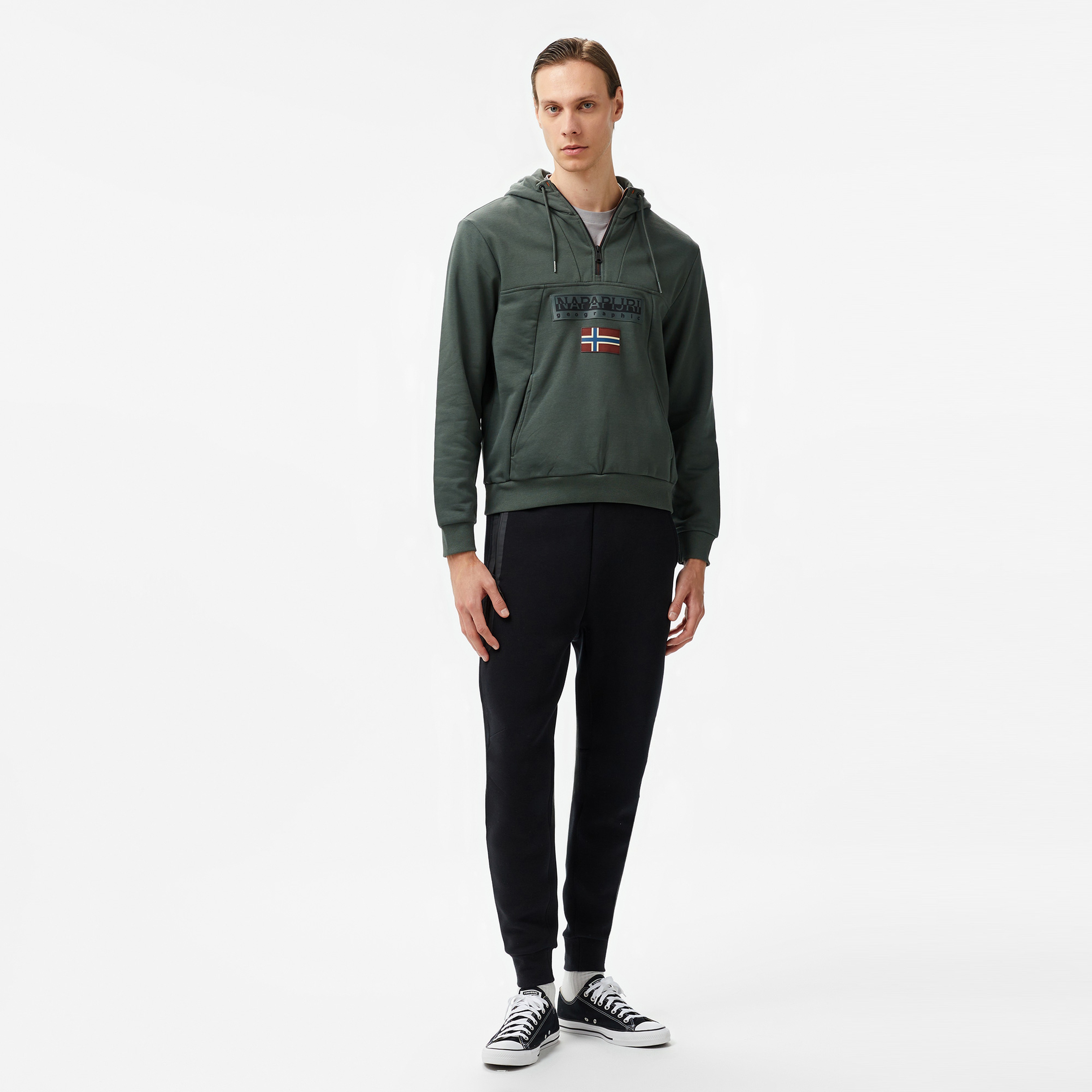 Napapijri Burgee Hzh 2.0 Erkek Yeşil Sweat-Shirt