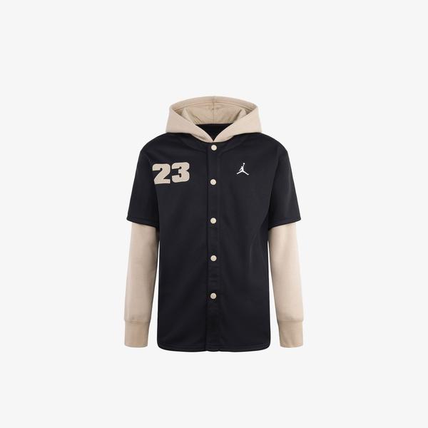 Jordan Jdb Hooded Jumpman  Baseball Çocuk Siyah Kapüşonlu Eşofman Üstü