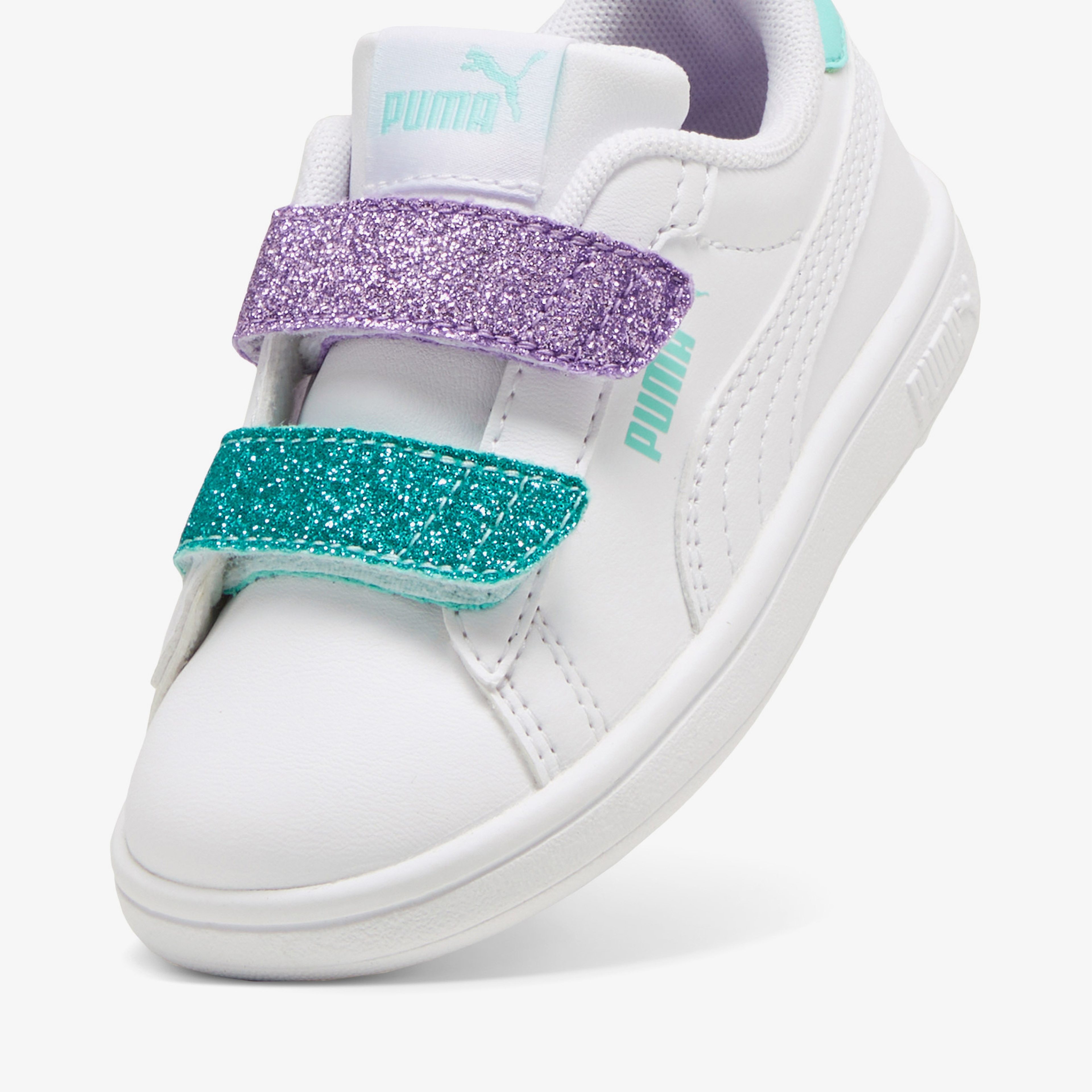 Puma Smash 3.0 Glitter Bebek Sim Bantlı Beyaz Spor Ayakkabı