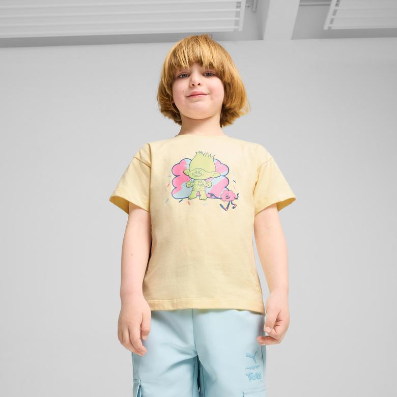 Puma X Trolls Graphic Çocuk Sarı T-Shirt