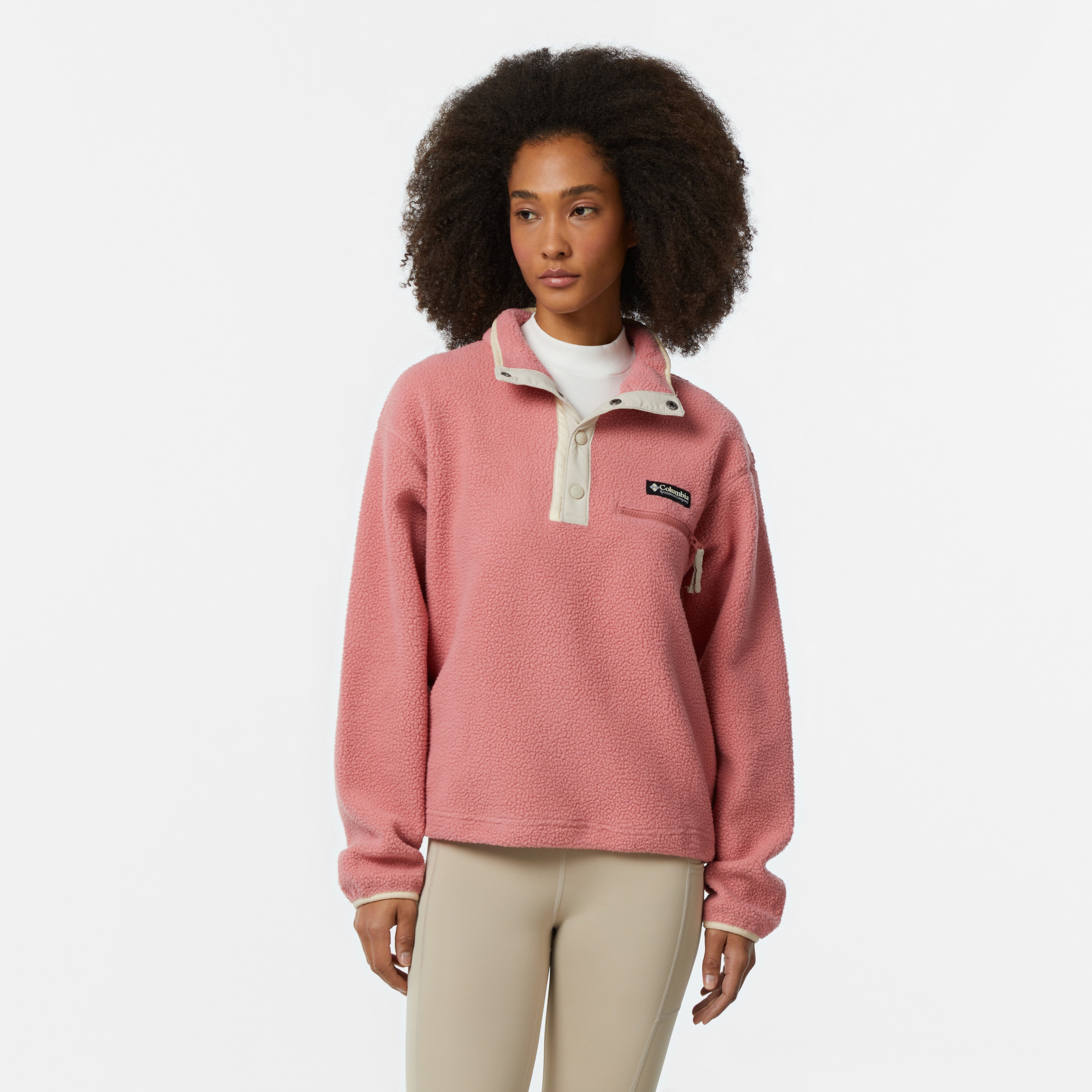 Columbia Helvetia Cropped Half Snap Fleece Kadın Pembe Mont