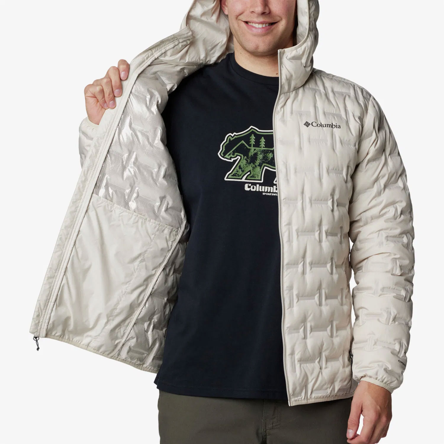 Columbia Delta Ridge II Down Hooded Erkek Krem Mont