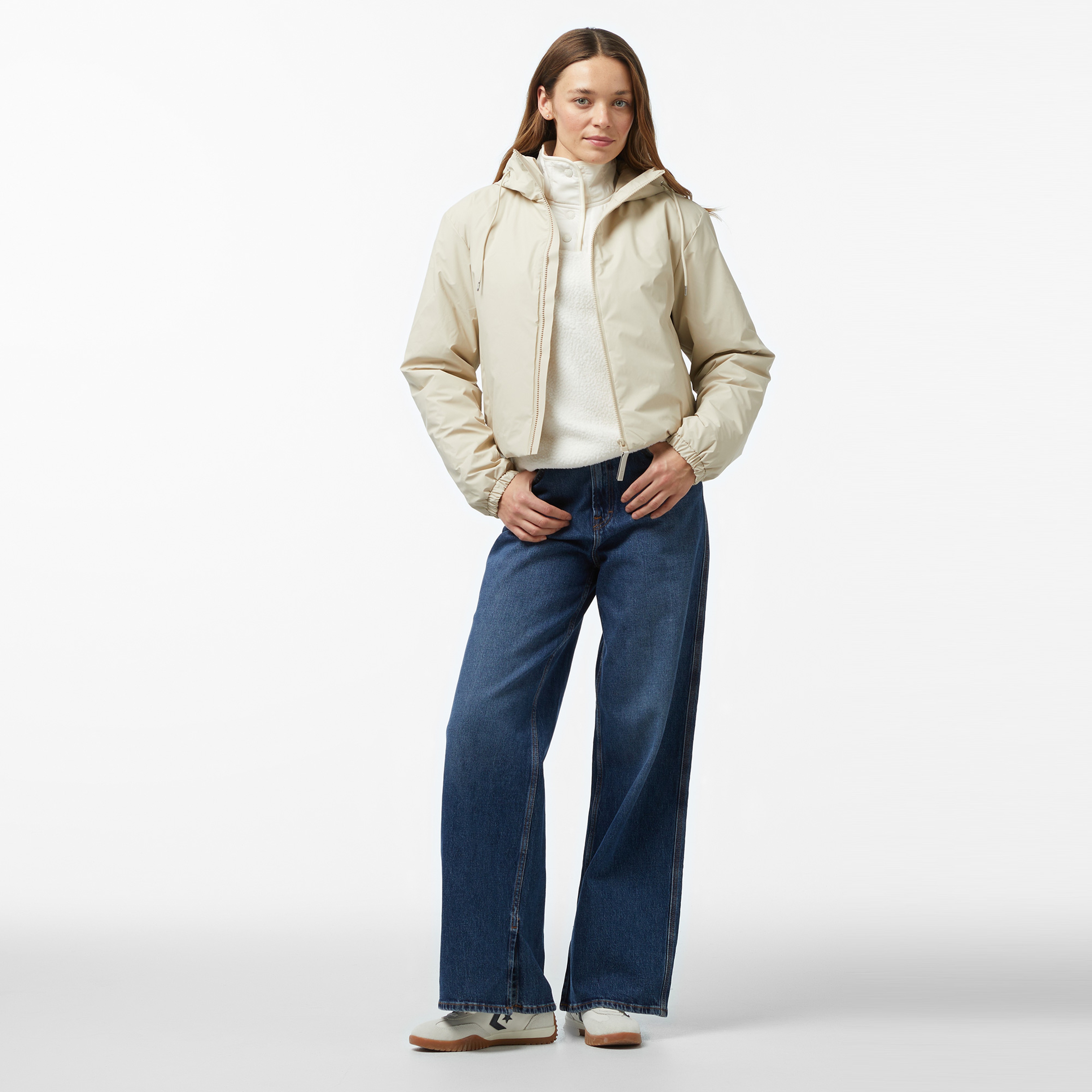 Rains Lohja Short Insulated W3T1 Kadın Krem Yağmurluk