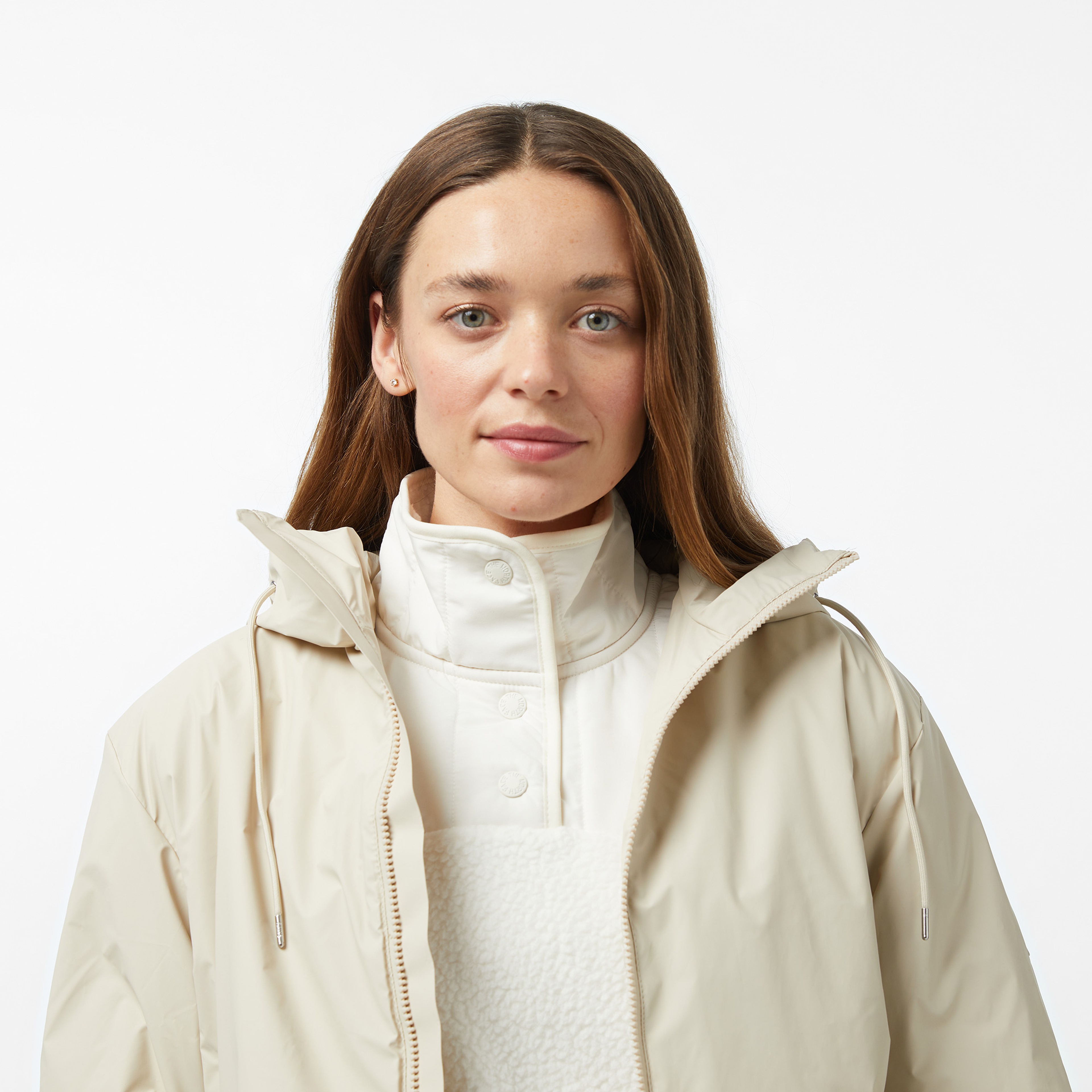 Rains Lohja Short Insulated W3T1 Kadın Krem Yağmurluk