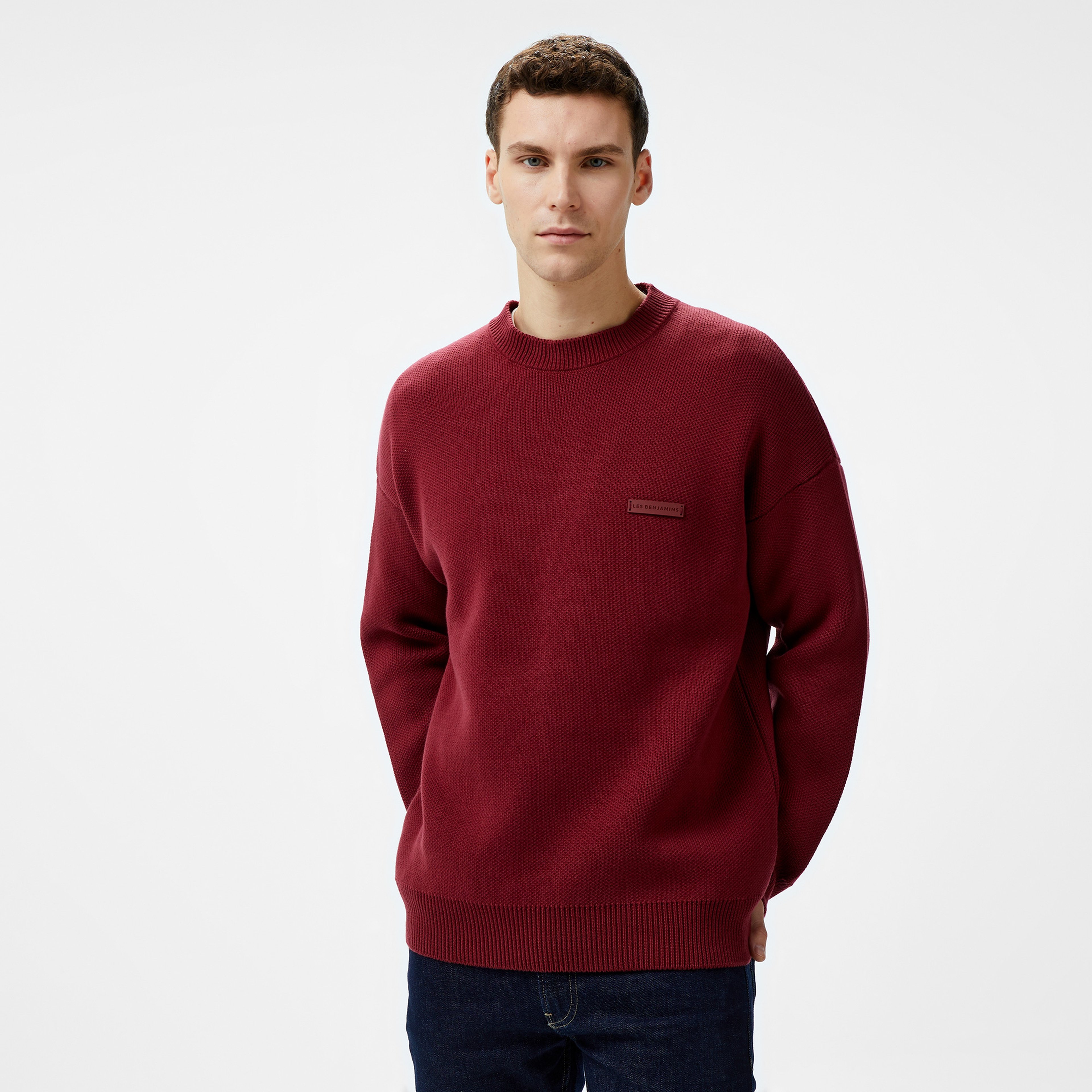 Les Benjamins 301 Erkek Bordo Sweatshirt