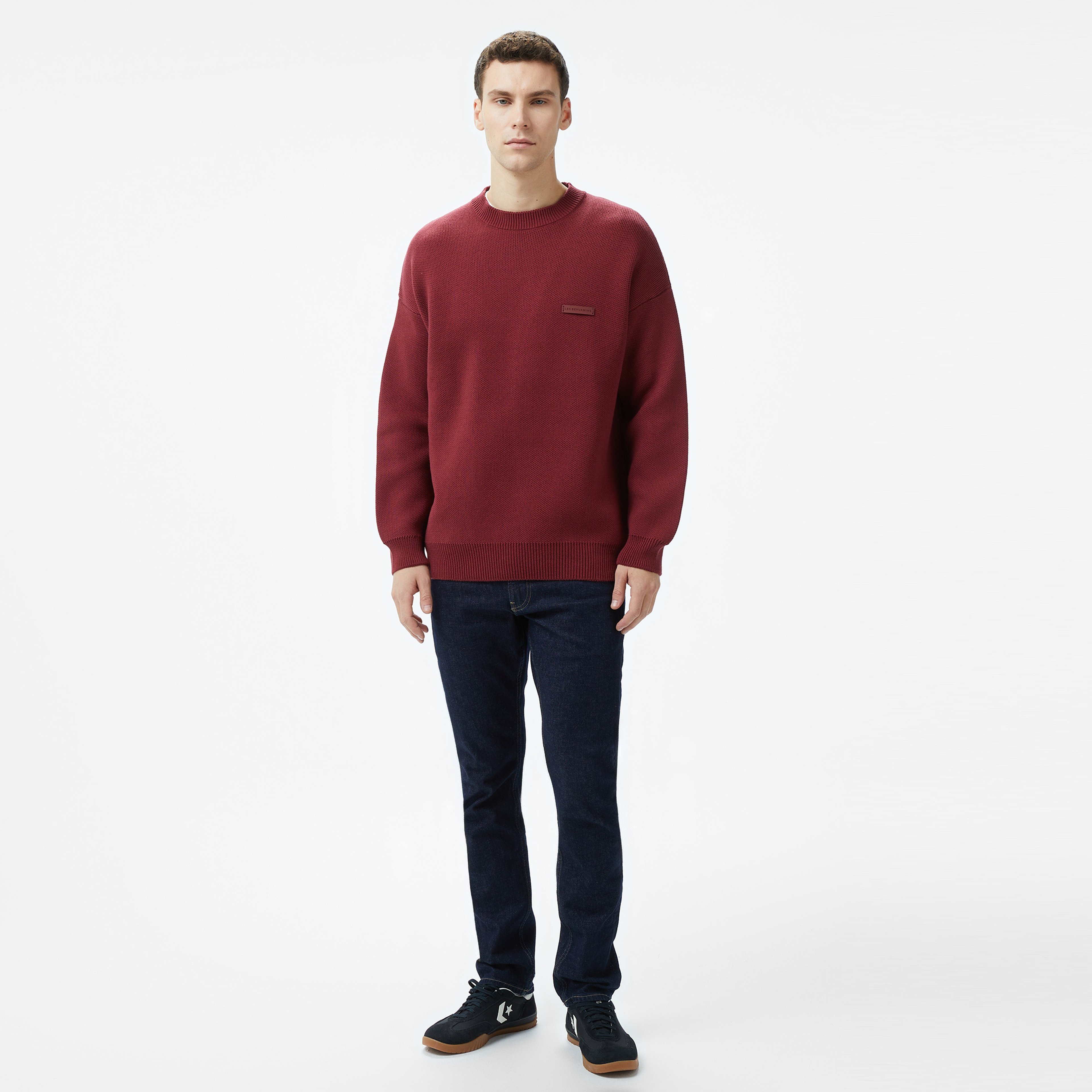 Les Benjamins 301 Erkek Bordo Sweatshirt