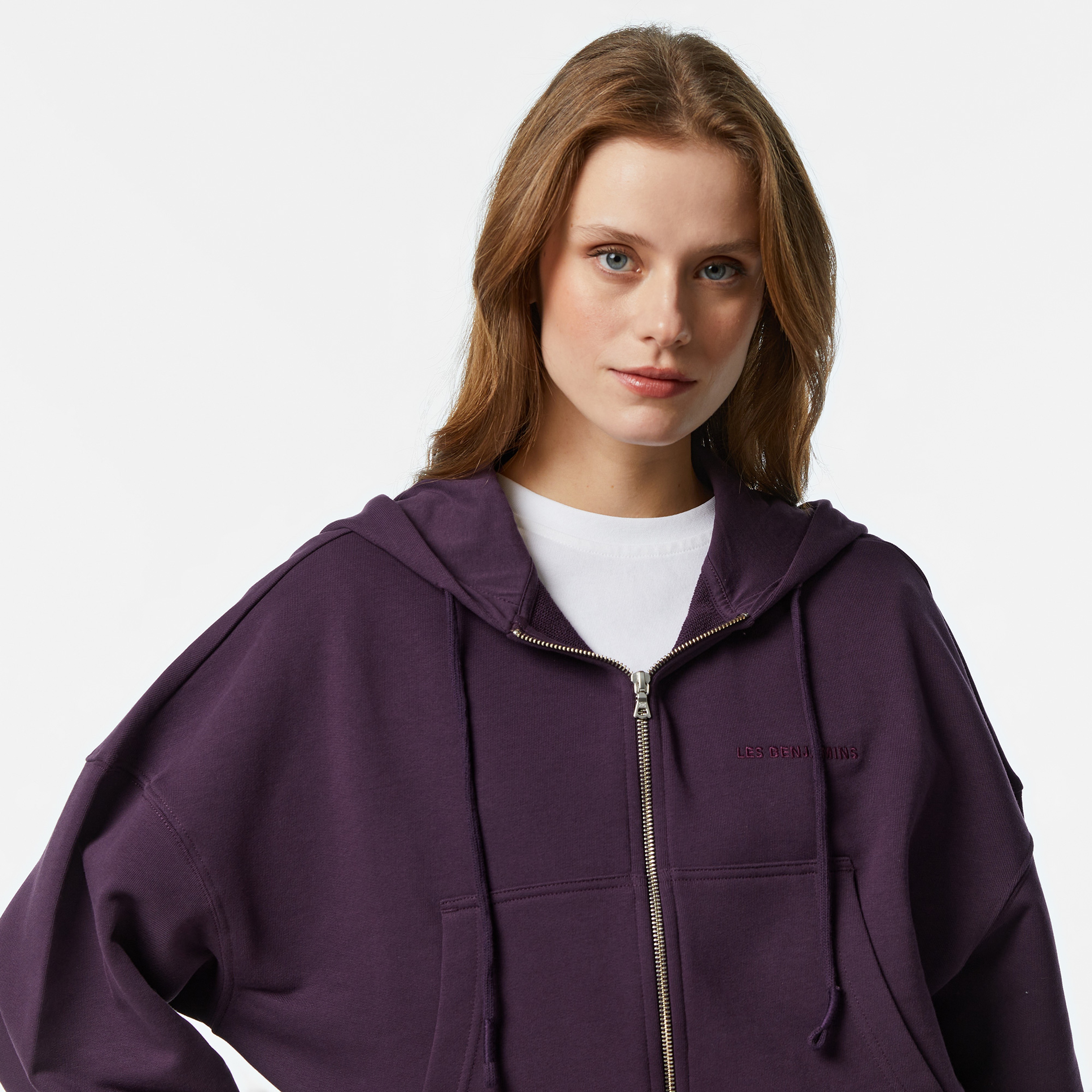 Les Benjamins Zip 303 Kadın Pembe Hoodie