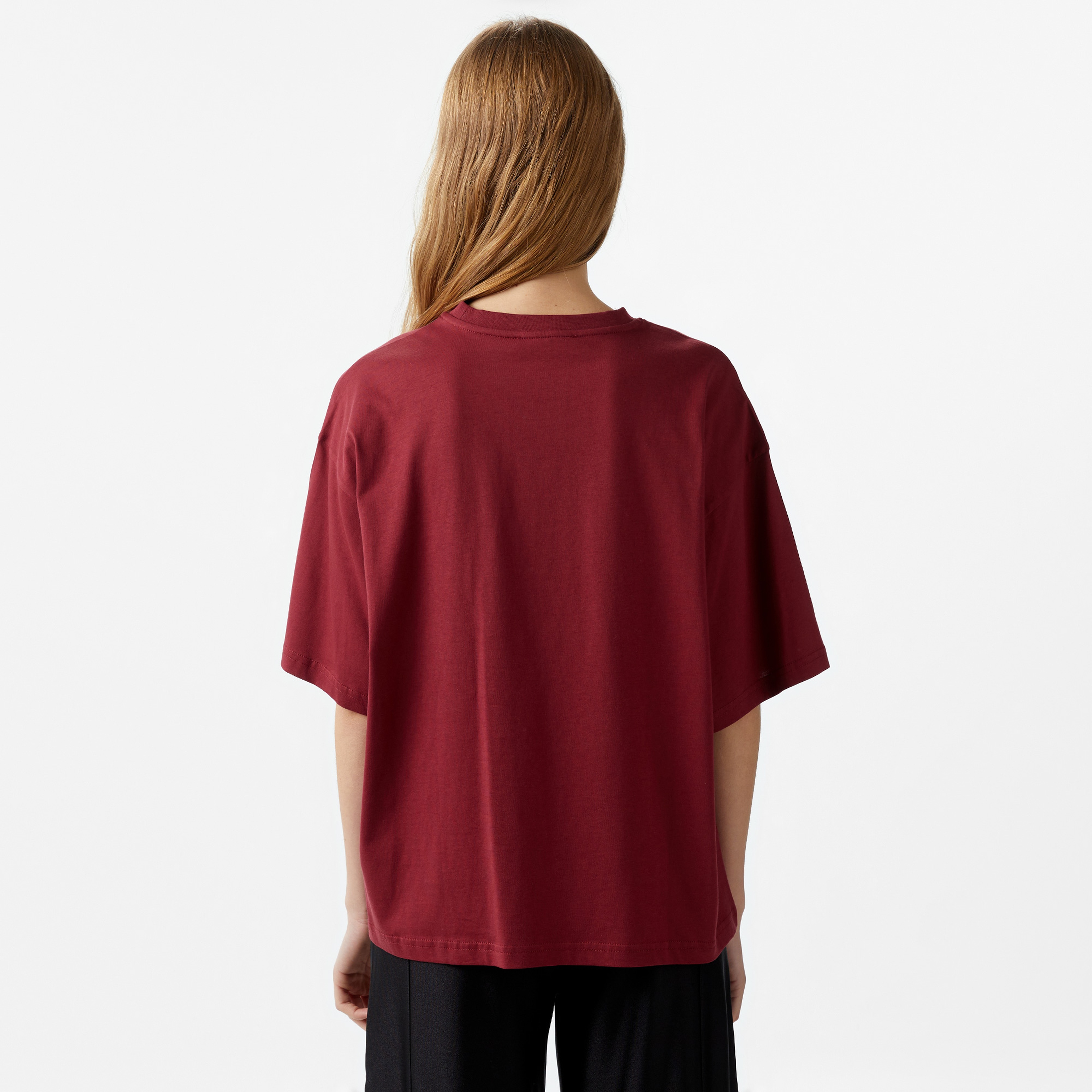 Les Benjamins Sleeve 301 Kadın Bordo T-Shirt