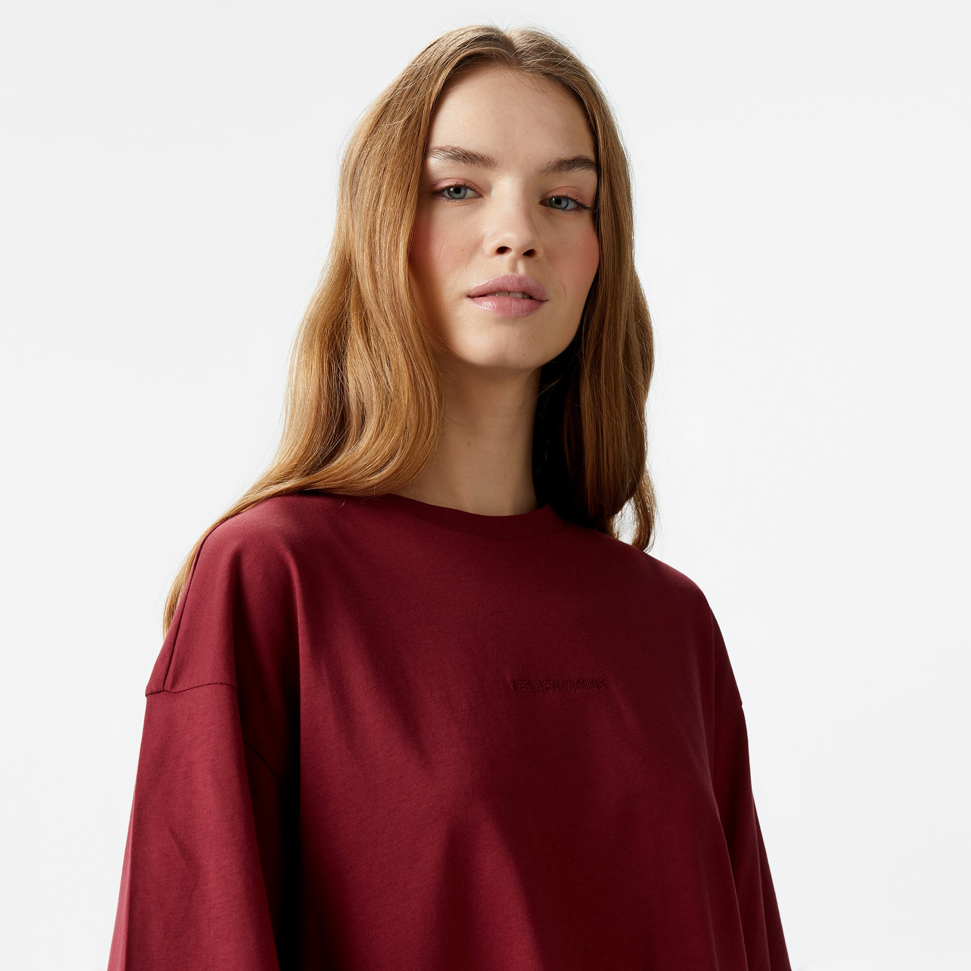 Les Benjamins Sleeve 301 Kadın Bordo T-Shirt