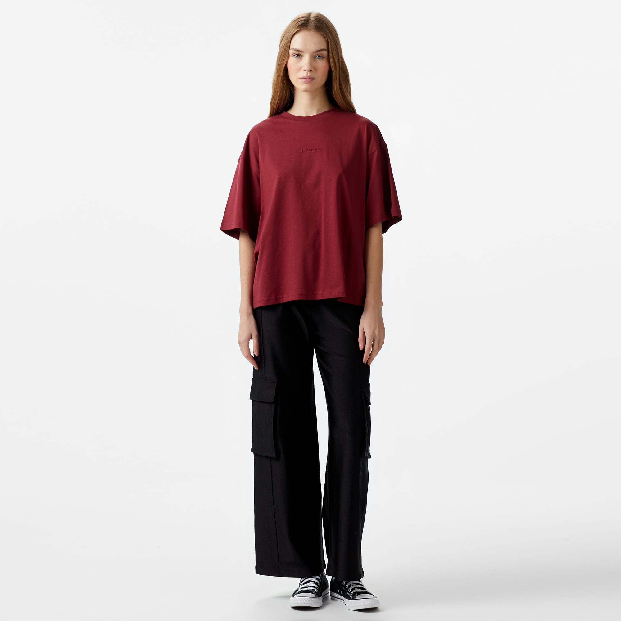 Les Benjamins Sleeve 301 Kadın Bordo T-Shirt