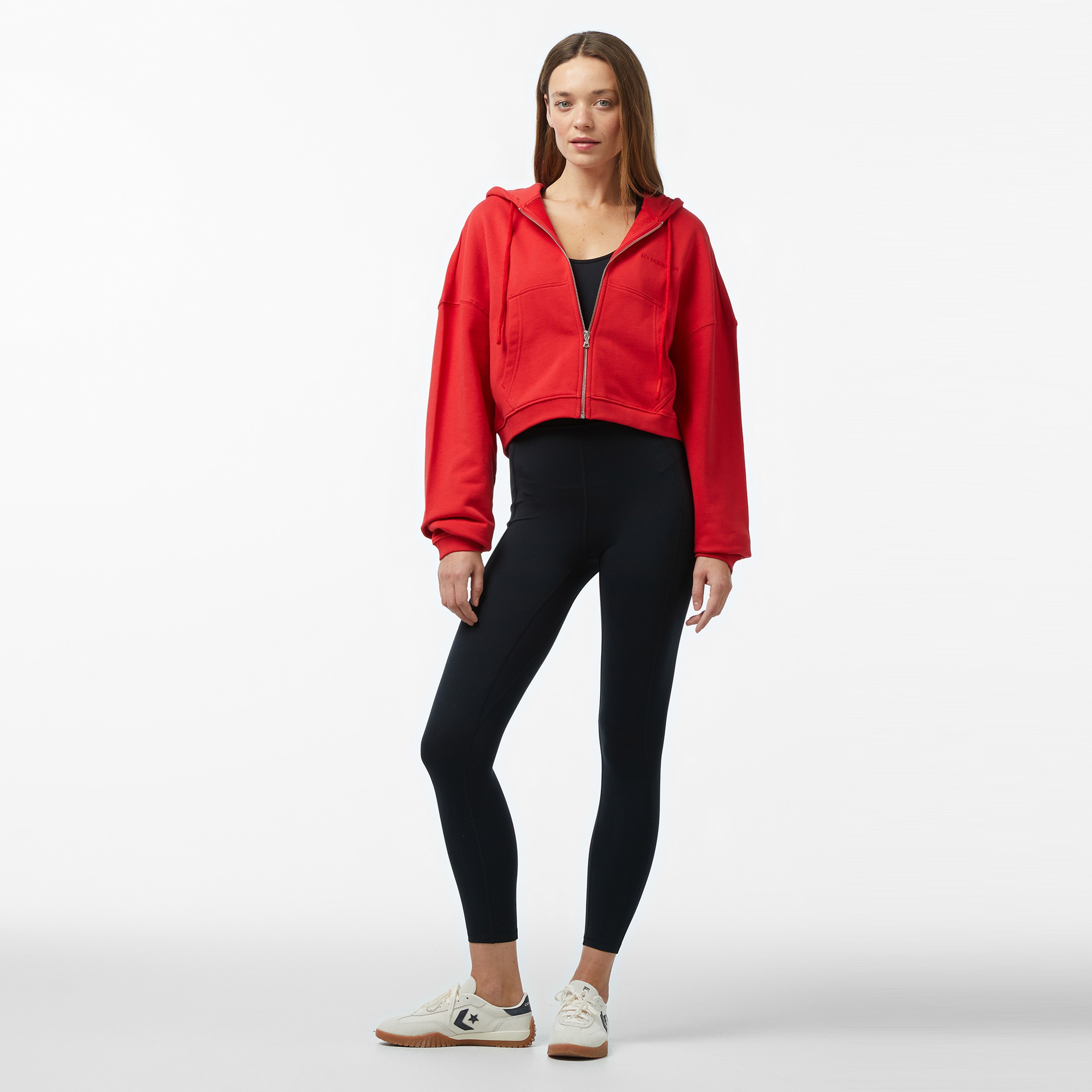 Les Benjamins Zip 302 Kadın Kırmızı Hoodie