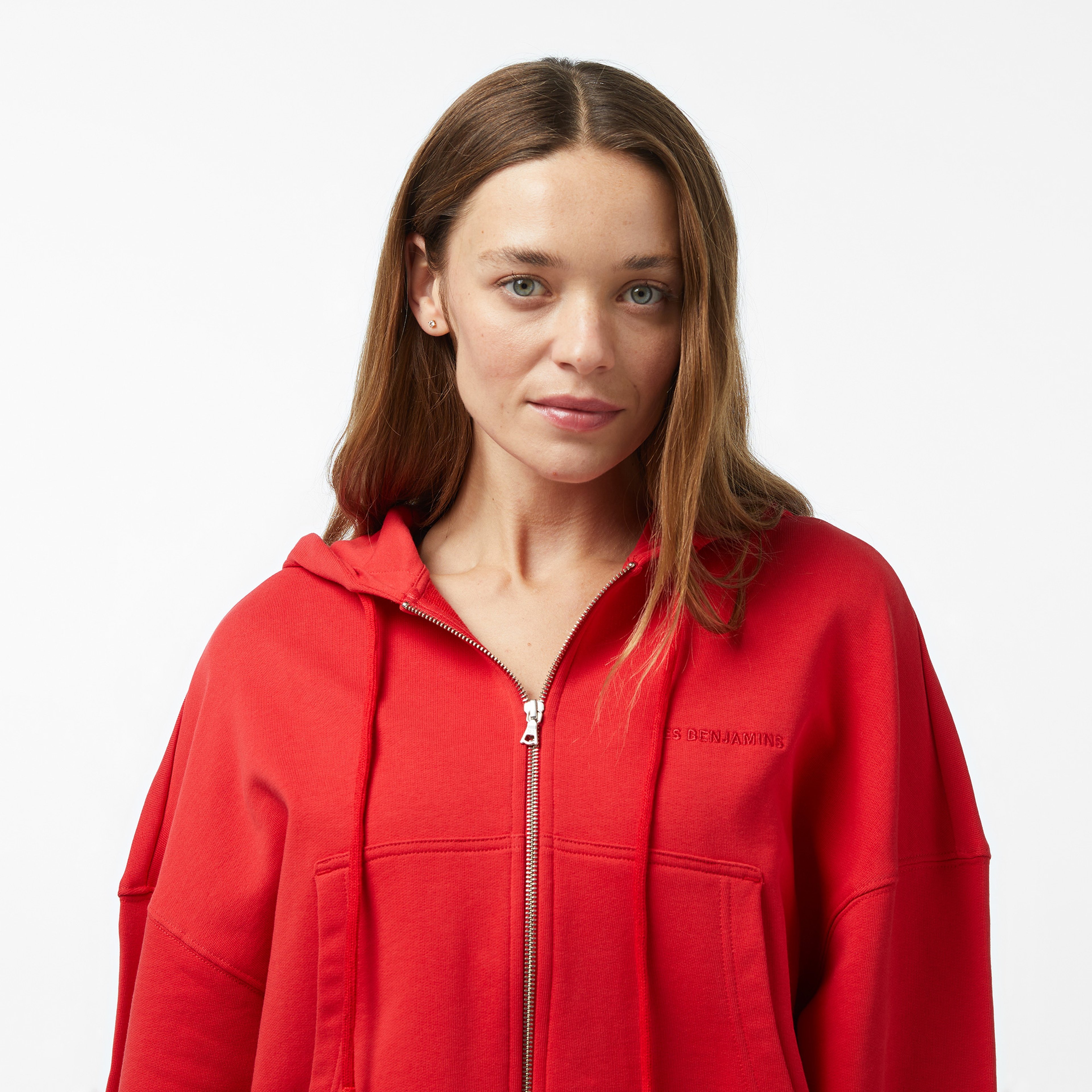 Les Benjamins Zip 302 Kadın Kırmızı Hoodie