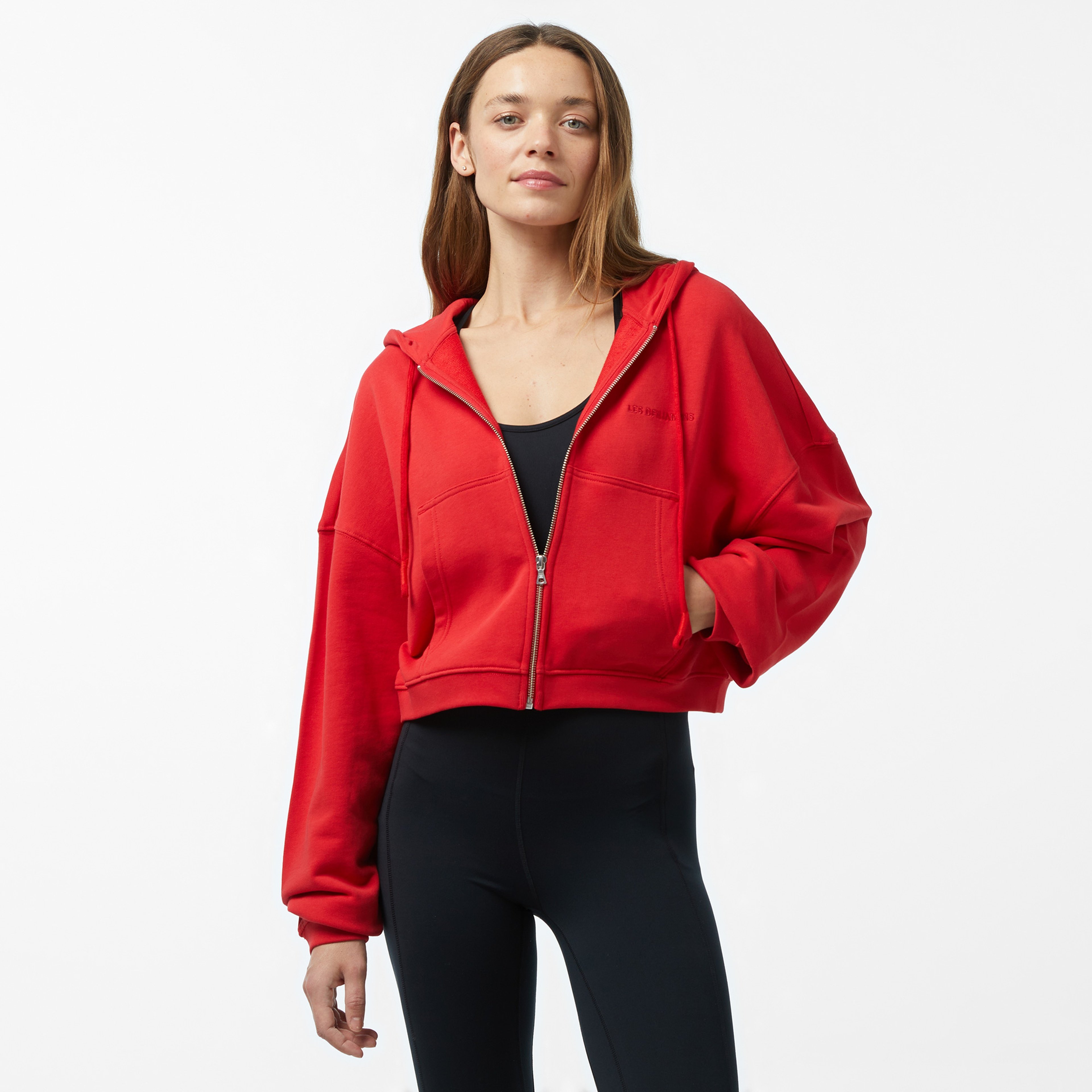 Les Benjamins Zip 302 Kadın Kırmızı Hoodie