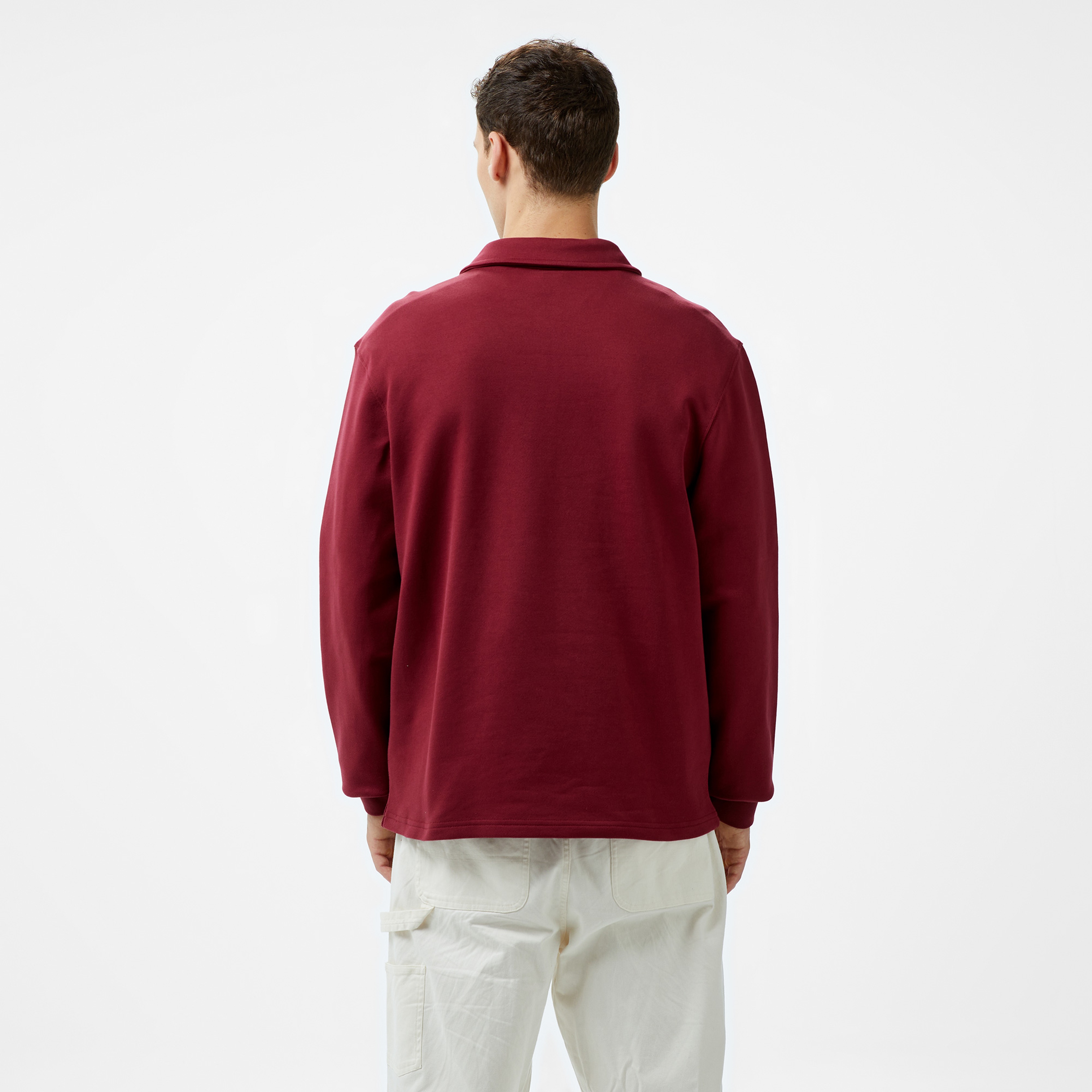 Les Benjamins Long Sleeve Polo 301 Erkek Bordo T-Shirt