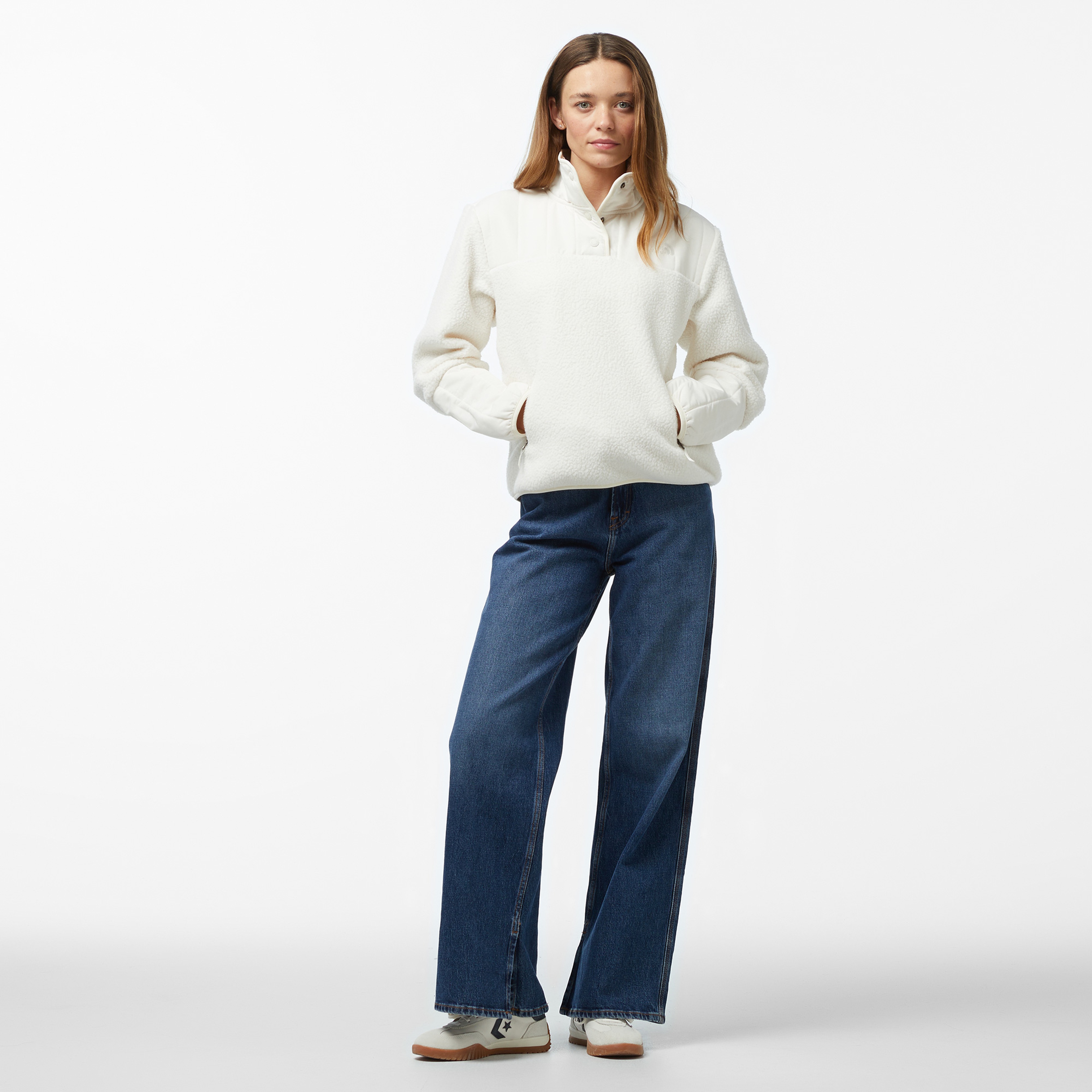 TNF Cragmont Fleece 1/4 Snap Kadın Beyaz Sweatshirt