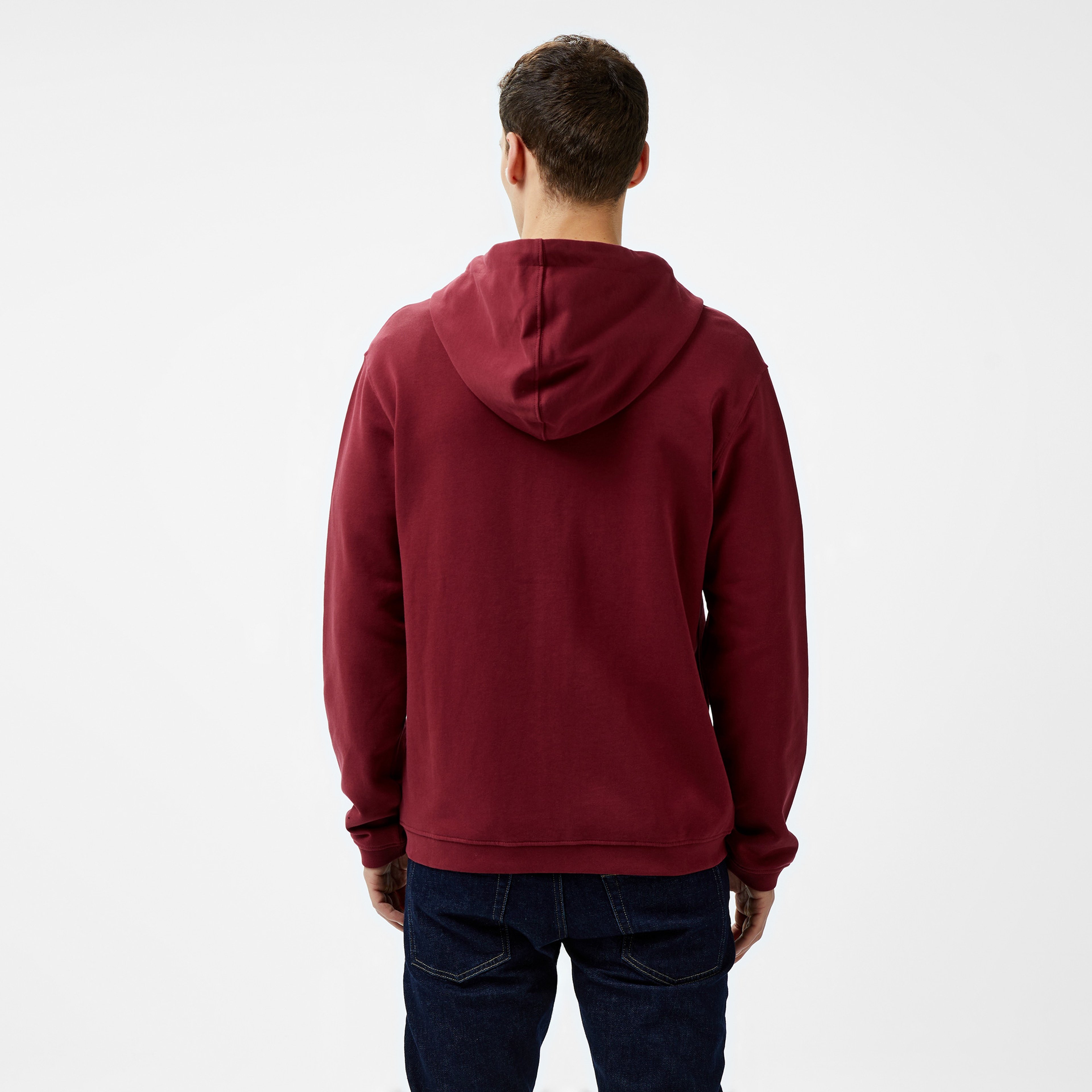 Les Benjamins Zip 301 Erkek Bordo Hoodie
