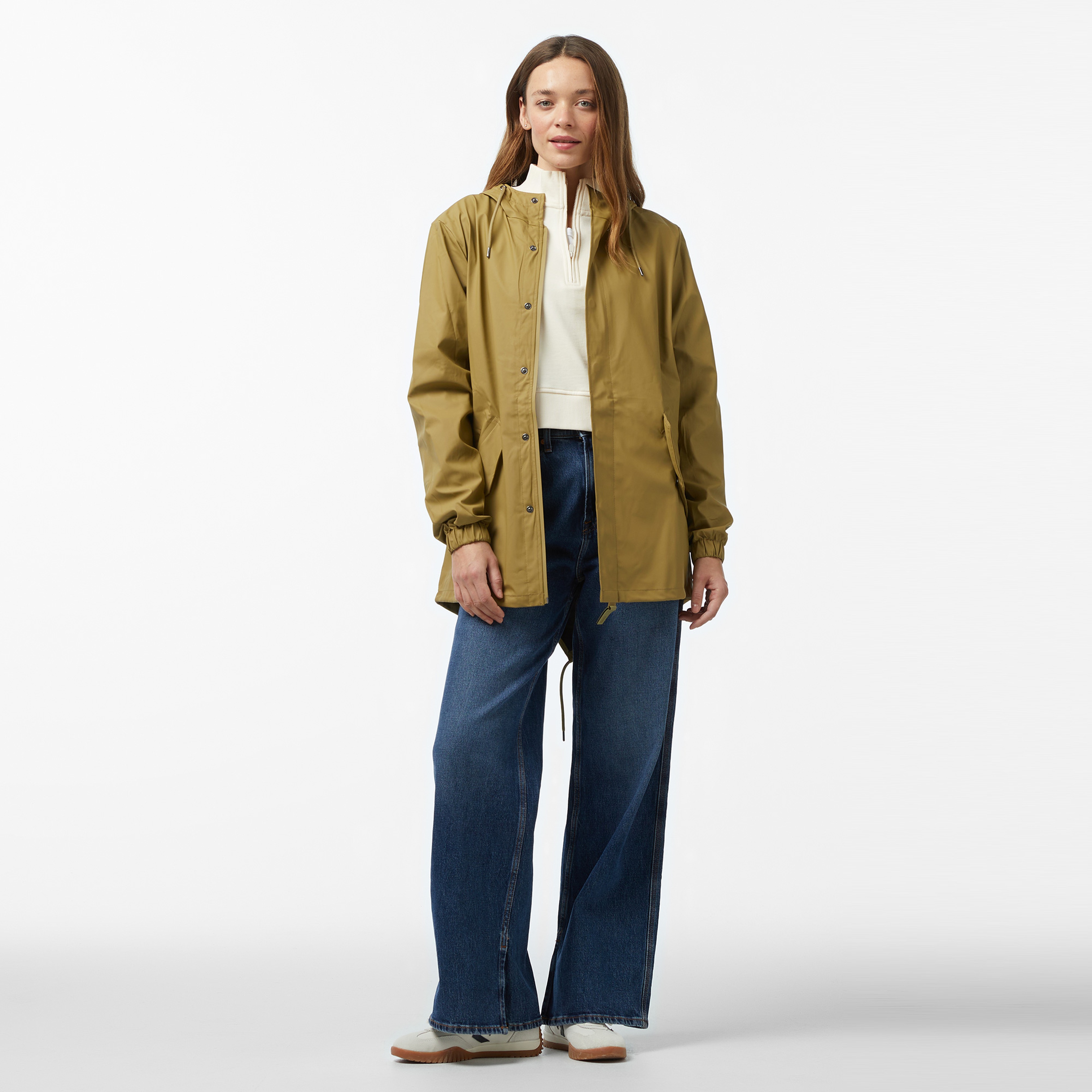 Rains Fishtail W3 Kadın Haki Yağmurluk
