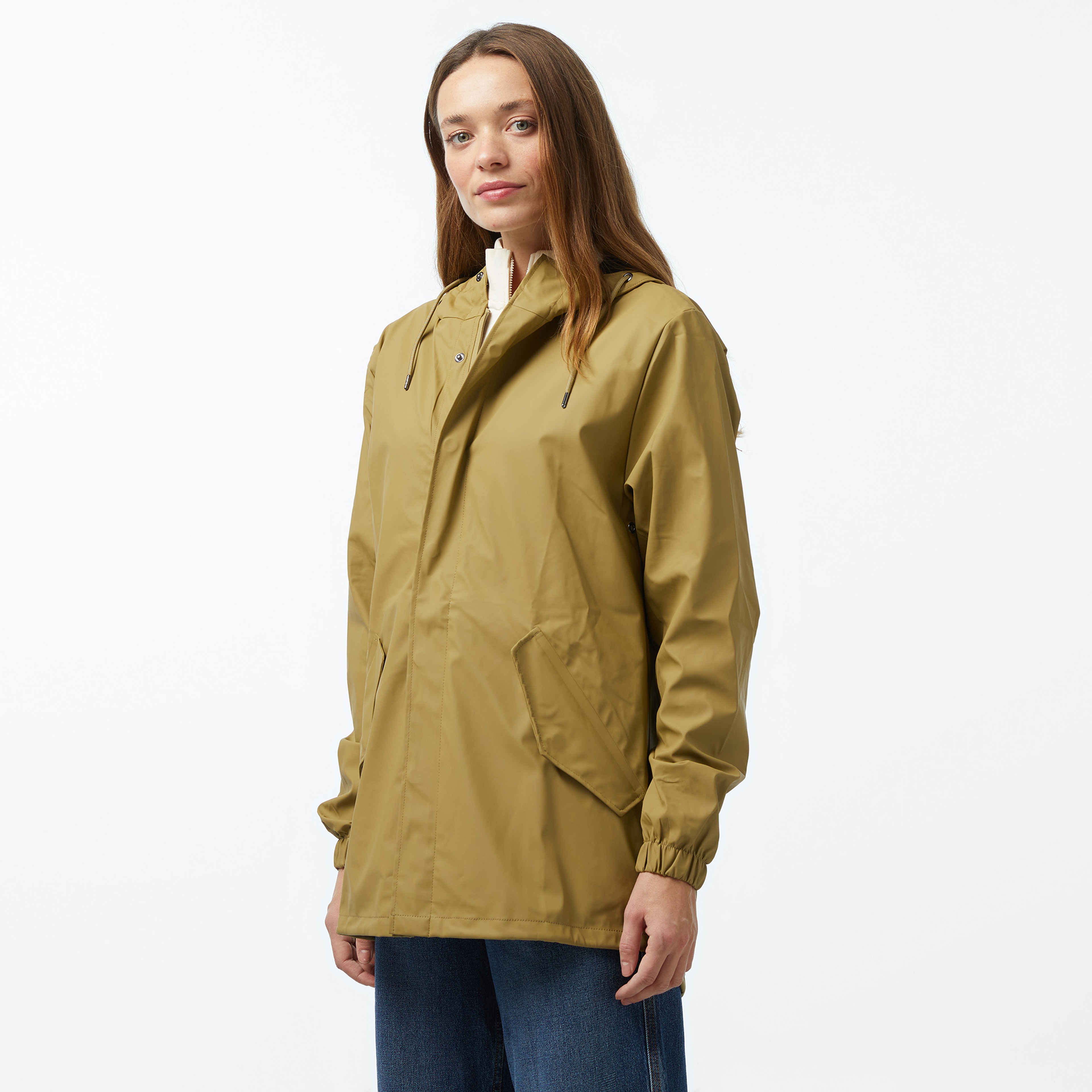 Rains Fishtail W3 Kadın Haki Yağmurluk