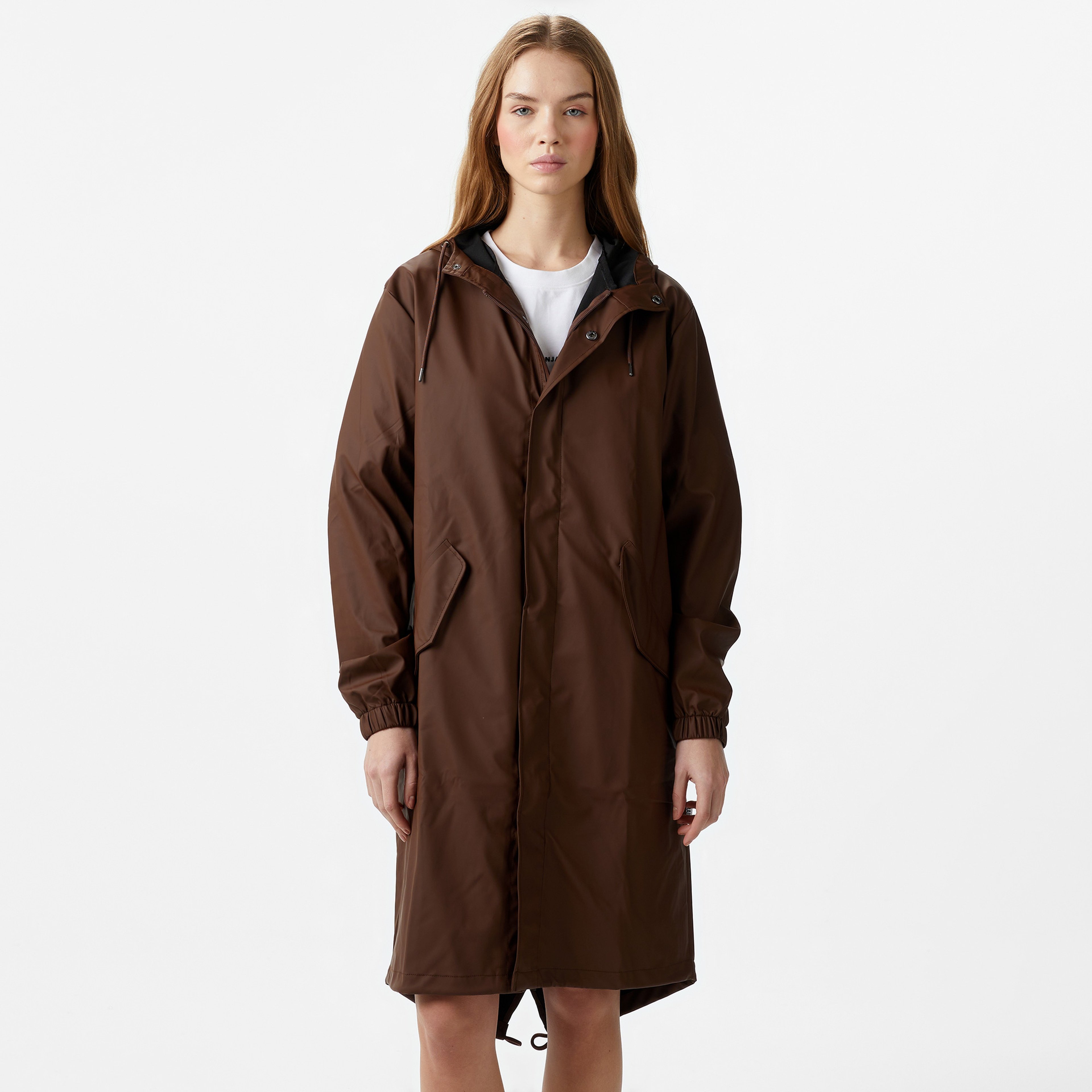 Rains Fishtail Parka W3 Erkek Kahverengi Yağmurluk