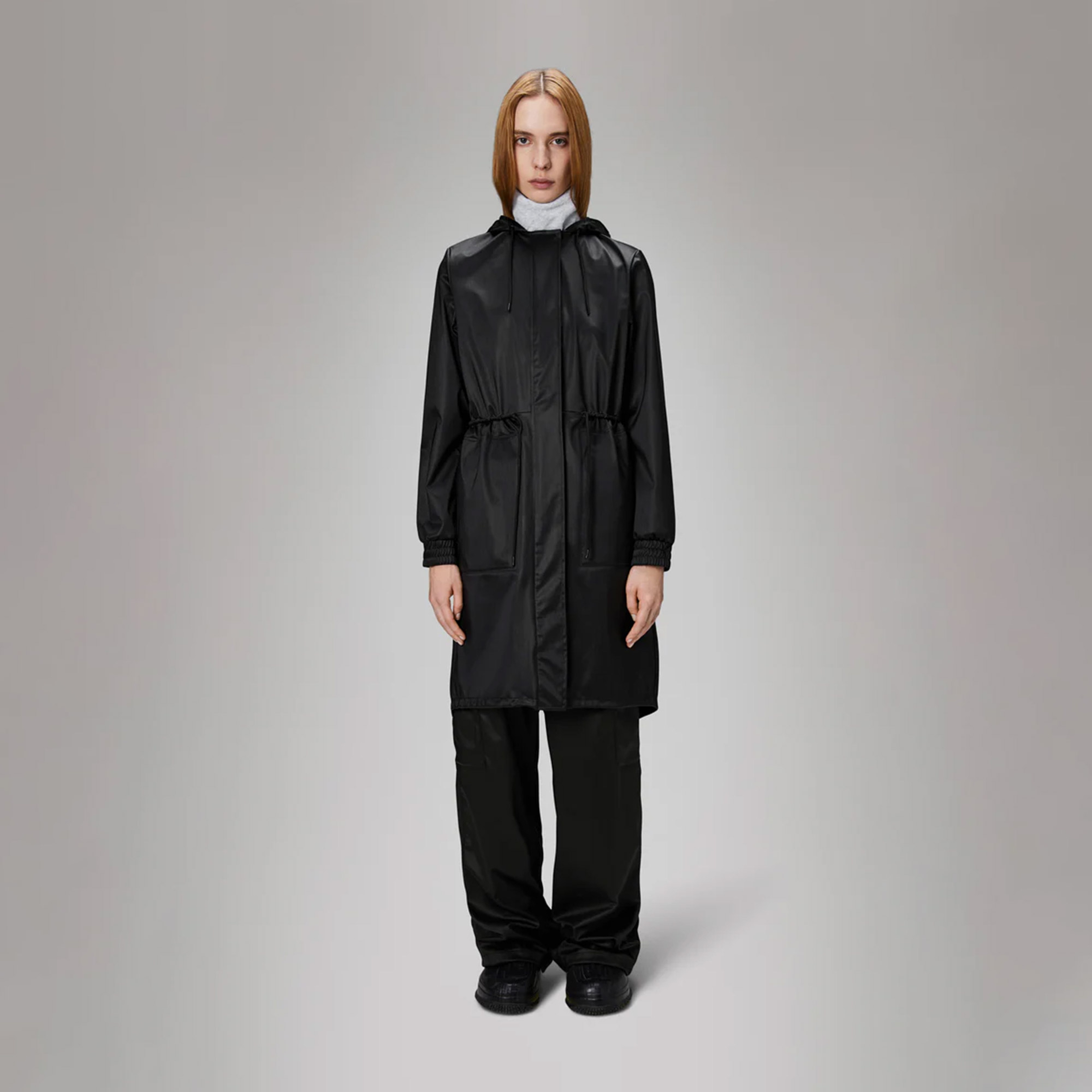 Rains String W Parka W3 Kadın Siyah Yağmurluk