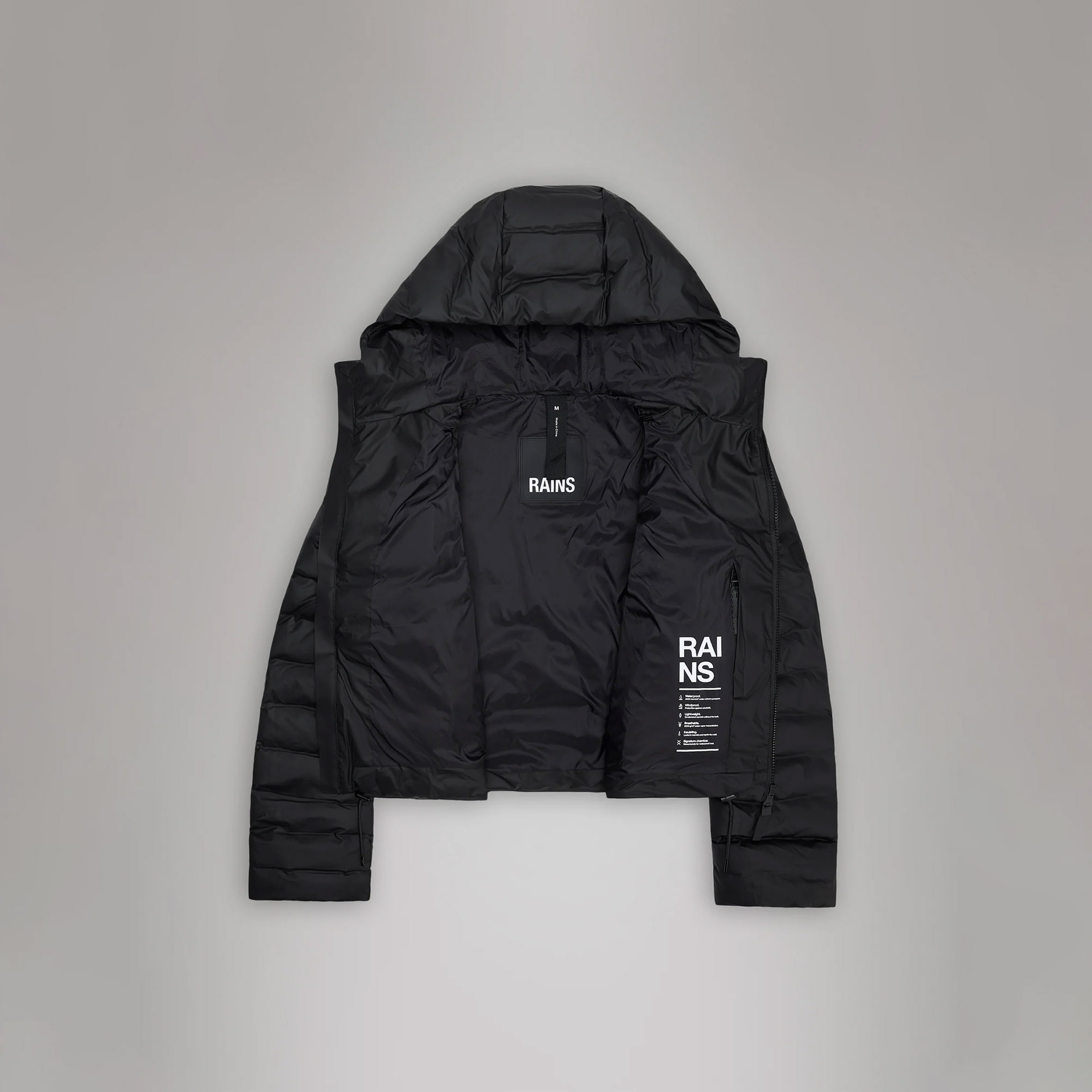 Rains Lohja Puffer W3T2 Erkek Siyah Mont