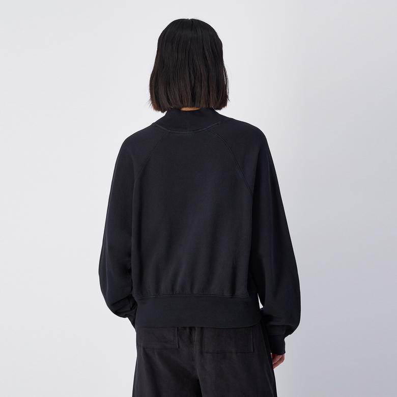 Champion Mock Turtle Neck Long Sleeves Kadın Siyah Sweatshirt