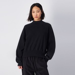 Champion Mock Turtle Neck Long Sleeves Kadın Siyah Sweatshirt