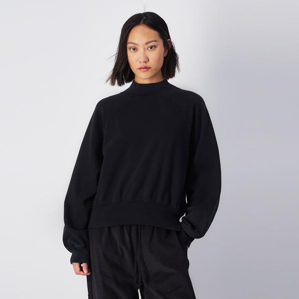 Champion Mock Turtle Neck Long Sleeves Kadın Siyah Sweatshirt
