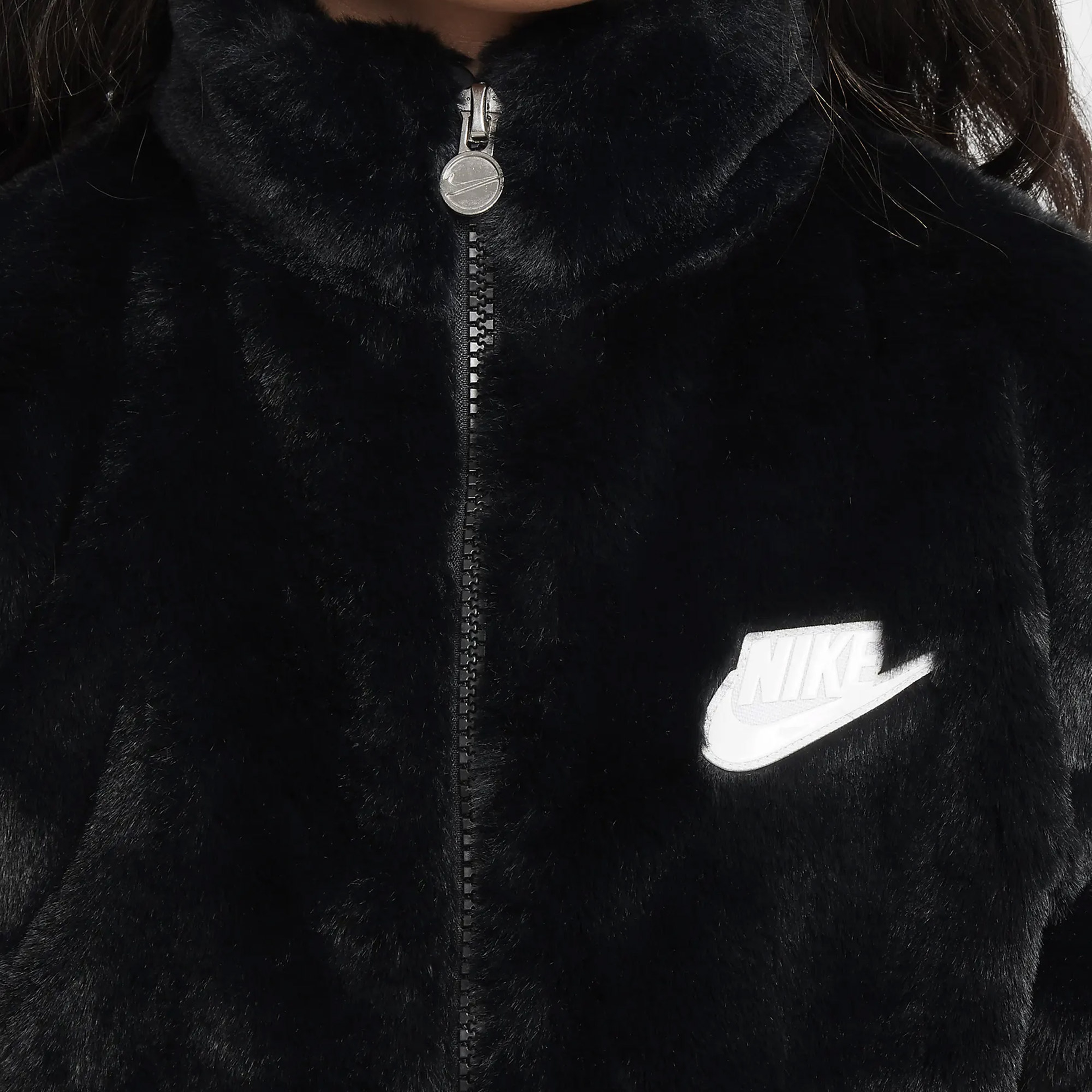 Nike Nkn Faux Fur Çocuk Siyah Mont